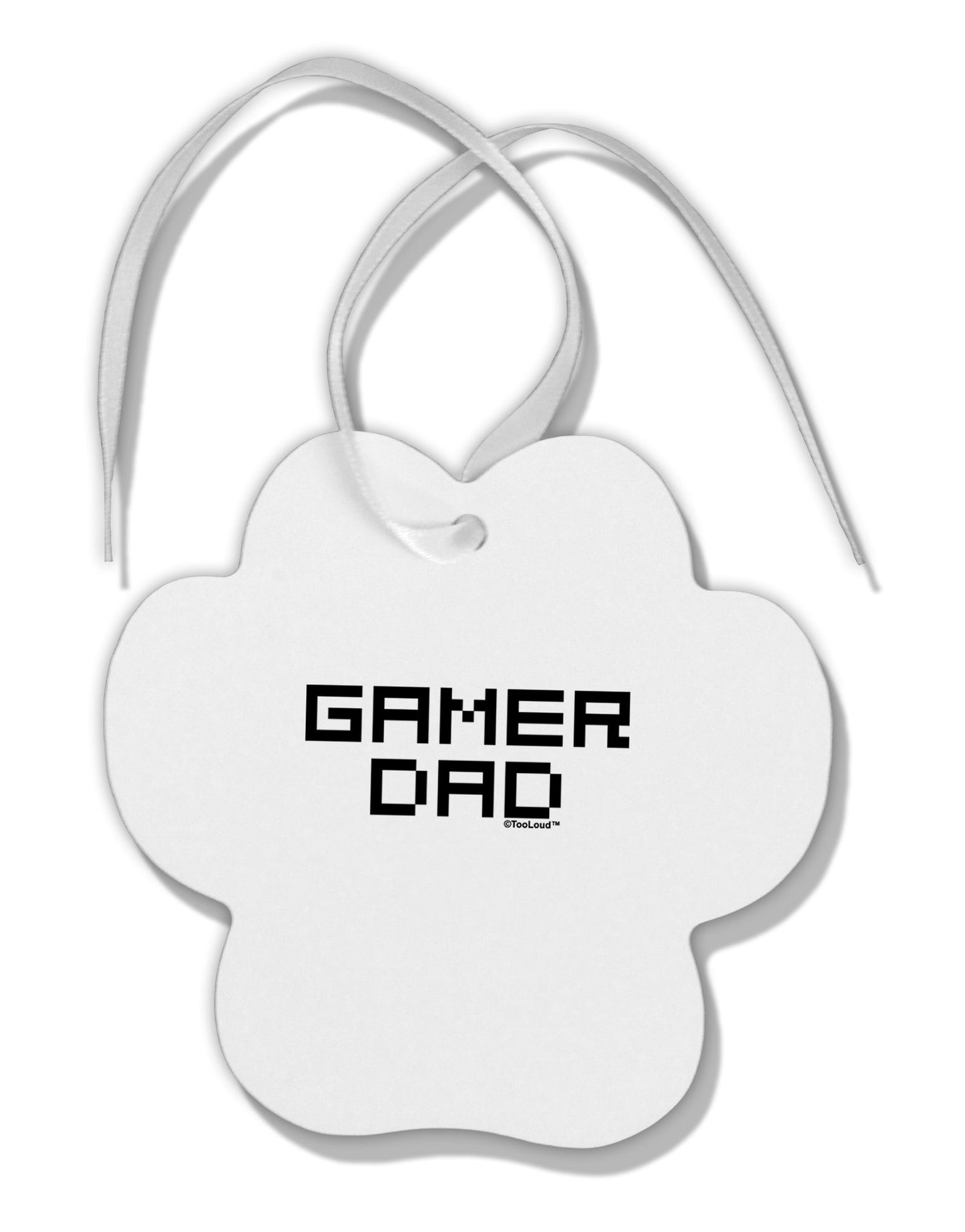 Gamer Dad Paw Print Shaped Ornament by TooLoud-Ornament-TooLoud-White-Davson Sales