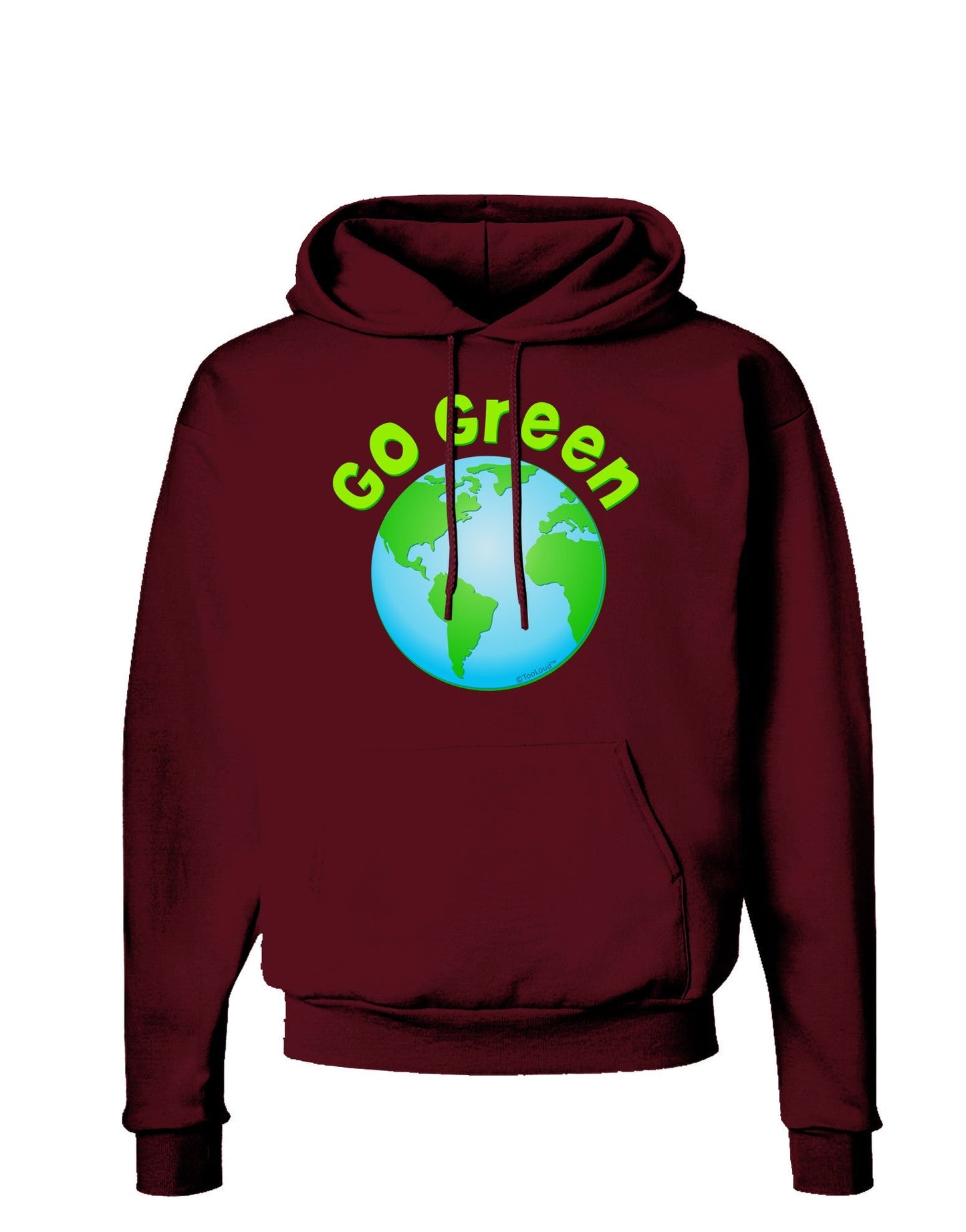 Go Green - Planet Earth Dark Hoodie Sweatshirt-Hoodie-TooLoud-Maroon-Small-Davson Sales