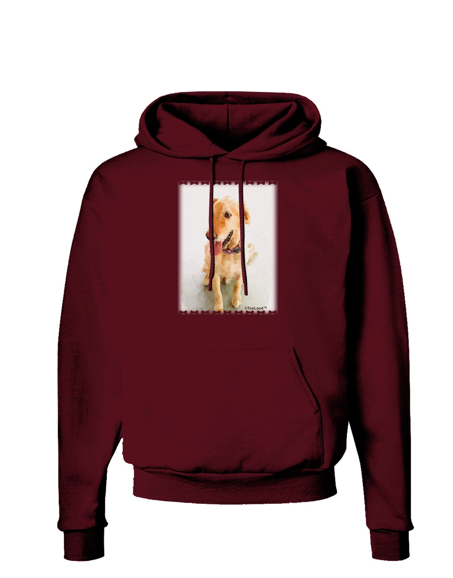 Golden Retriever Watercolor Dark Hoodie Sweatshirt-Hoodie-TooLoud-Maroon-Small-Davson Sales