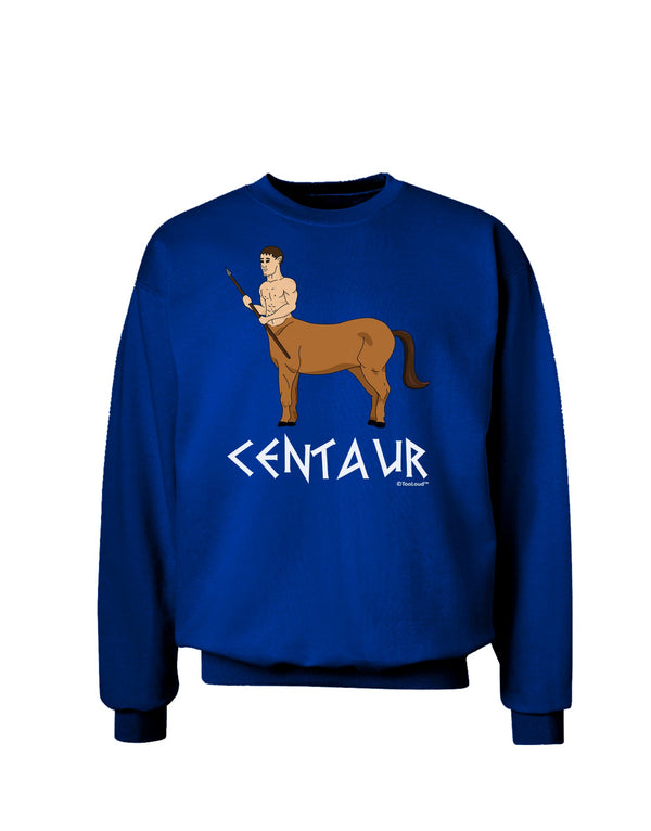 Greek Mythology Centaur Design Color Text Adult Dark Sweatshirt by