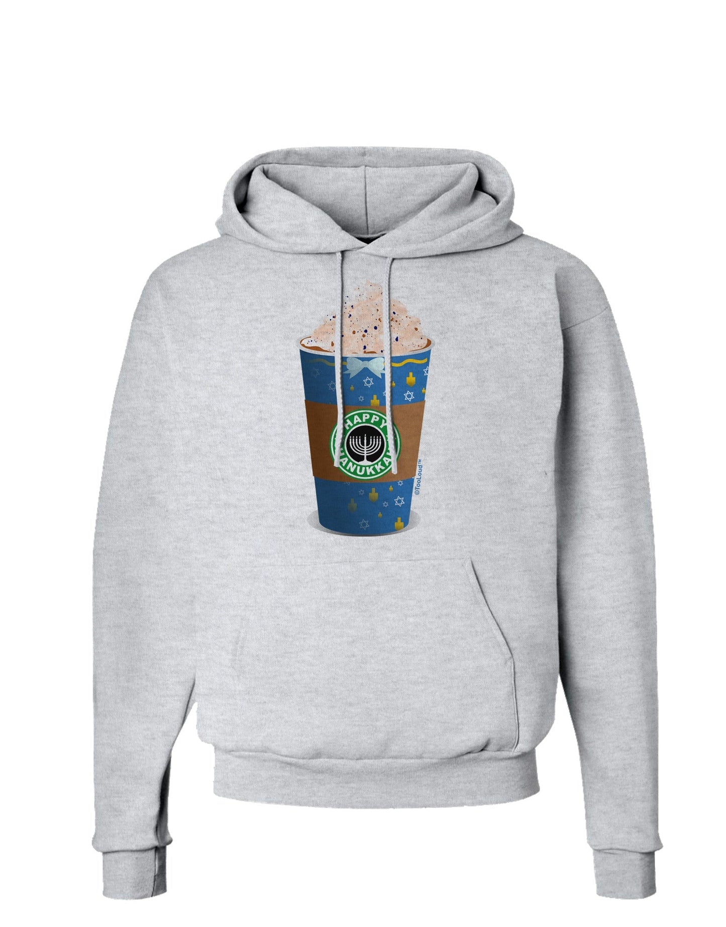 Happy Hanukkah Latte Cup Hoodie Sweatshirt-Hoodie-TooLoud-AshGray-Small-Davson Sales