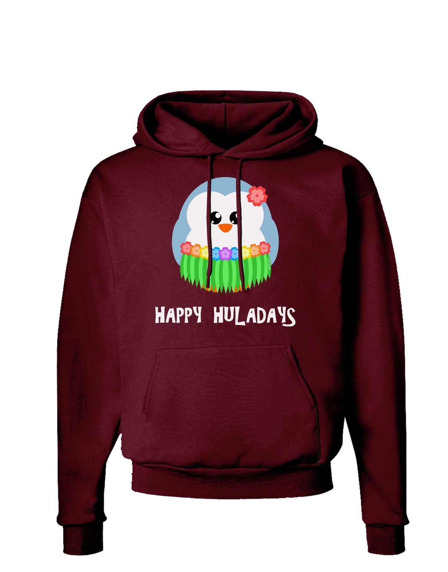 Happy Huladays Holiday Penguin - Christmas Dark Hoodie Sweatshirt-Hoodie-TooLoud-Maroon-Small-Davson Sales