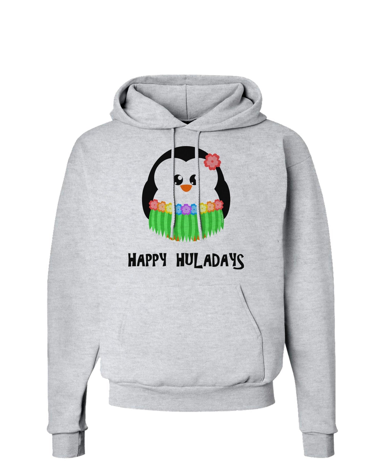Happy Huladays Holiday Penguin - Christmas Hoodie Sweatshirt-Hoodie-TooLoud-AshGray-Small-Davson Sales