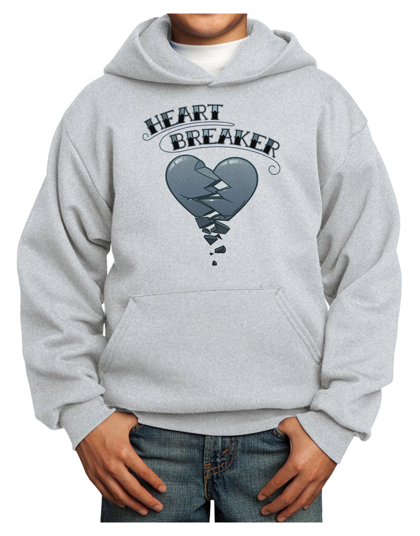Heart Breaker Manly Youth Hoodie Pullover Sweatshirt by-Youth Hoodie-TooLoud-Ash-XS-Davson Sales