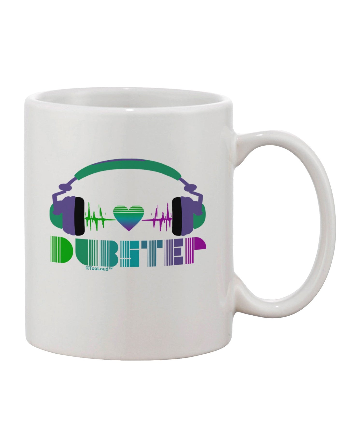 Heart Dubstep Design 11 oz Coffee Mug - Expertly Crafted Drinkware TooLoud-11 OZ Coffee Mug-TooLoud-White-Davson Sales