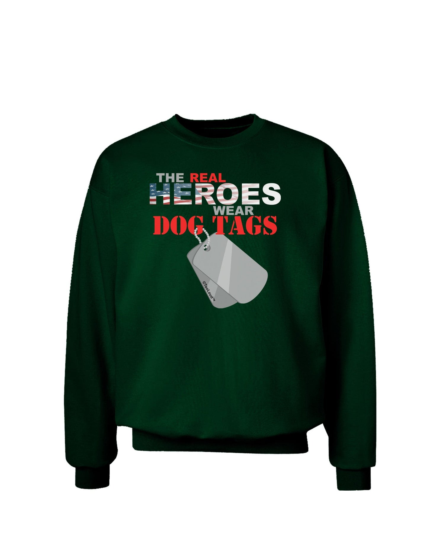 Heroes Dog Tags Adult Dark Sweatshirt-Sweatshirts-TooLoud-Deep-Forest-Green-Small-Davson Sales