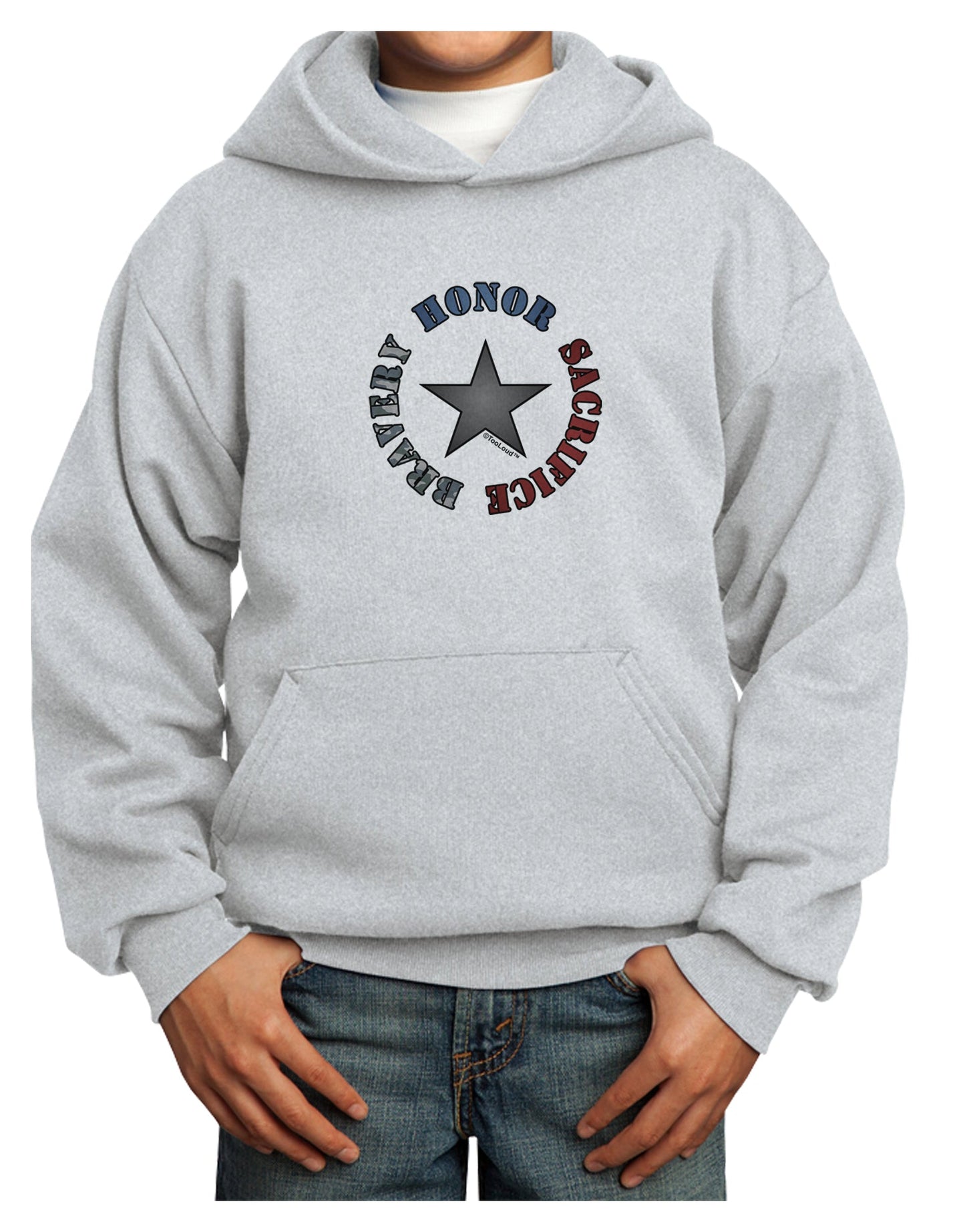 Honor Sacrifice Bravery Youth Hoodie Pullover Sweatshirt by TooLoud-Youth Hoodie-TooLoud-Ash-XS-Davson Sales