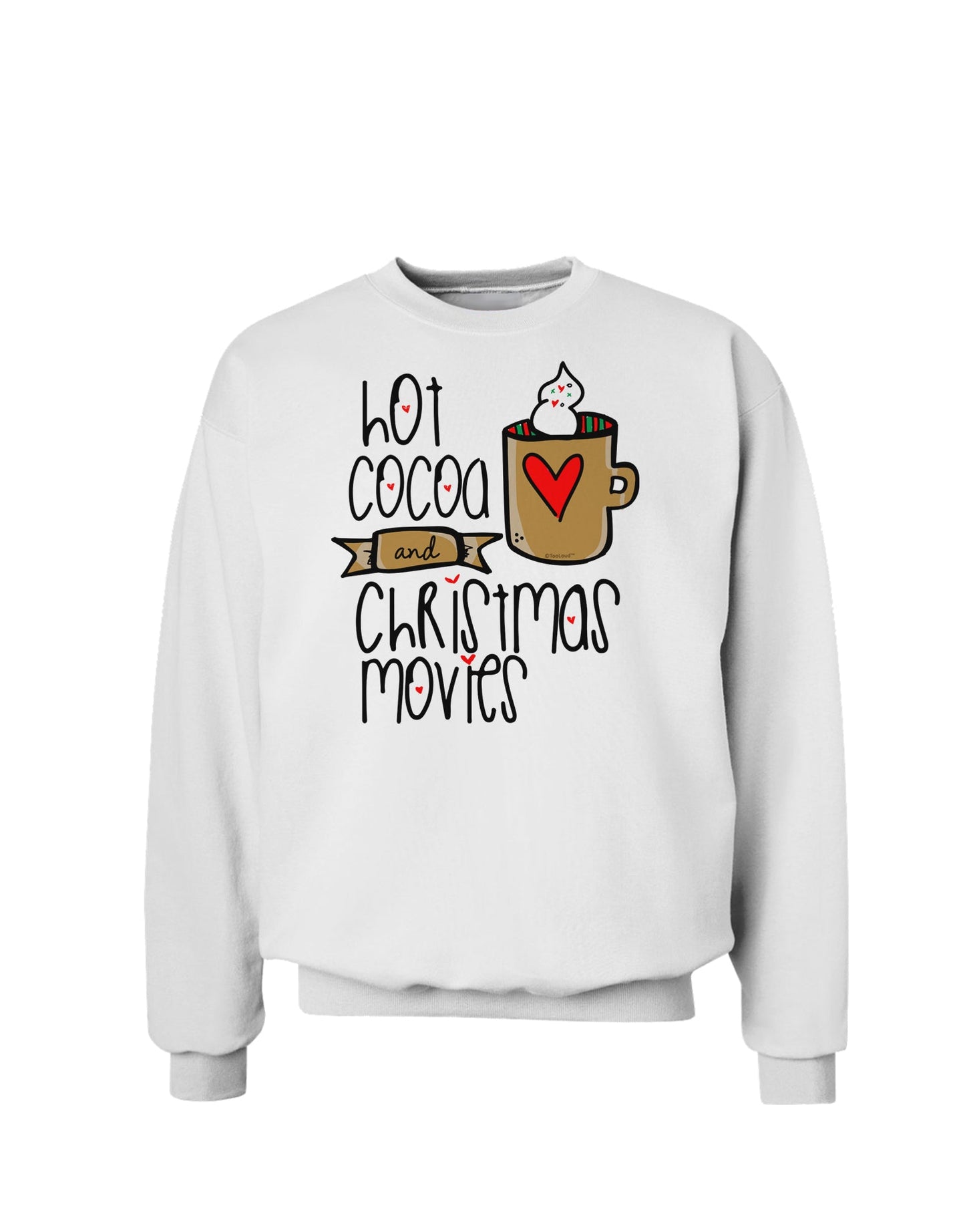 Hot Cocoa and Christmas Movies Sweatshirt-Sweatshirts-TooLoud-White-Small-Davson Sales