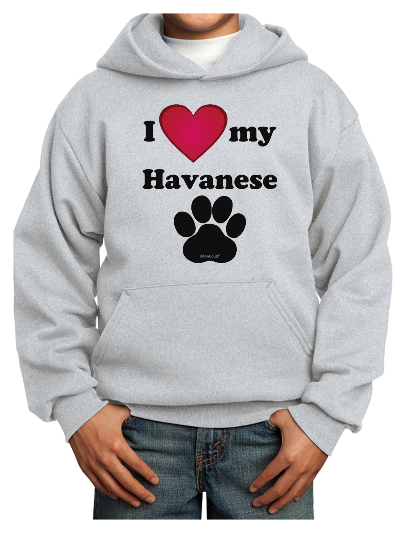 I Heart My Havanese Youth Hoodie Pullover Sweatshirt by TooLoud-Youth Hoodie-TooLoud-Ash-XS-Davson Sales