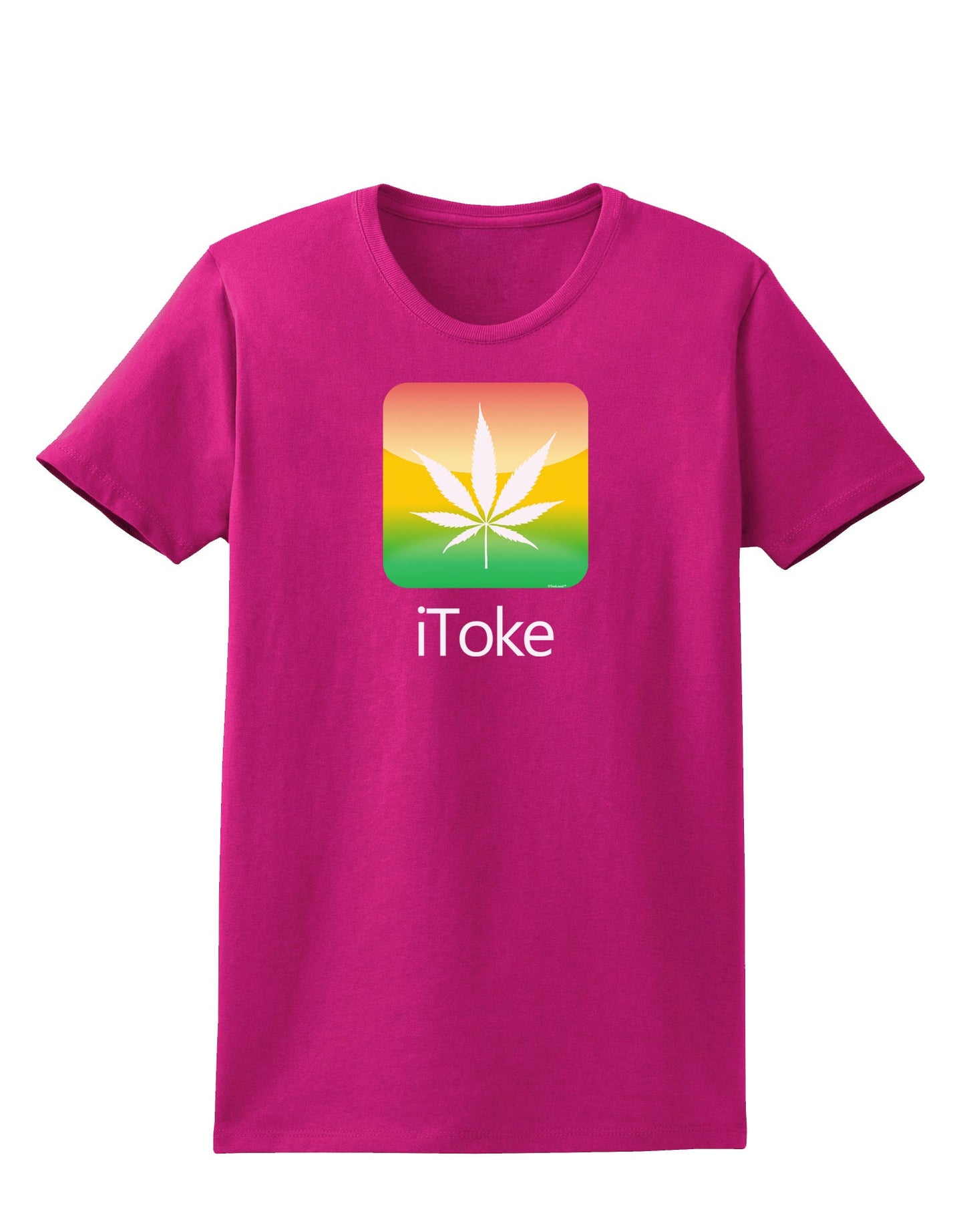 iToke Logo - Marijuana Leaf Womens Dark T-Shirt-Womens T-Shirt-TooLoud-Hot-Pink-Small-Davson Sales