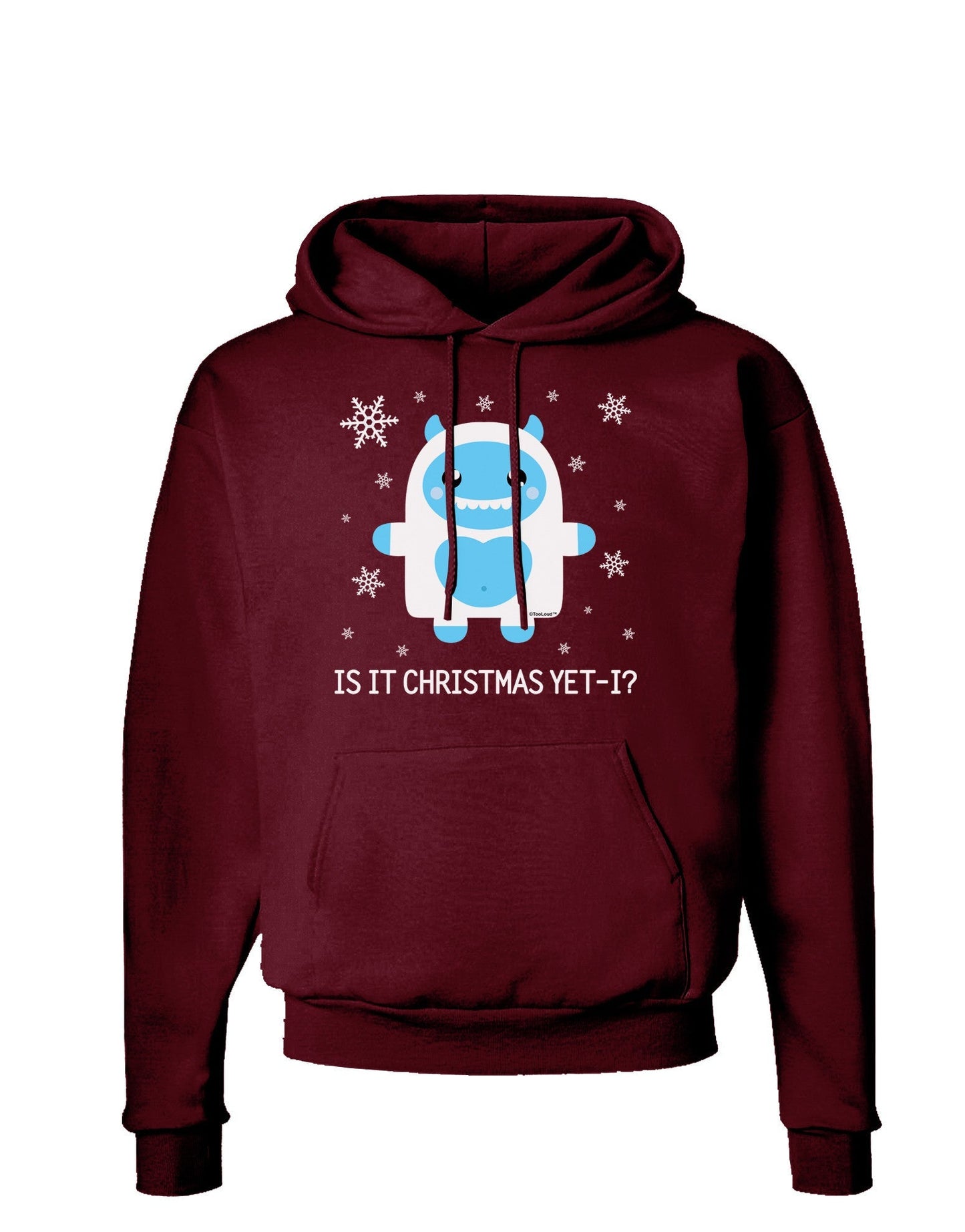 Is It Christmas Yet - Yeti Abominable Snowman Dark Hoodie Sweatshirt-Hoodie-TooLoud-Maroon-Small-Davson Sales