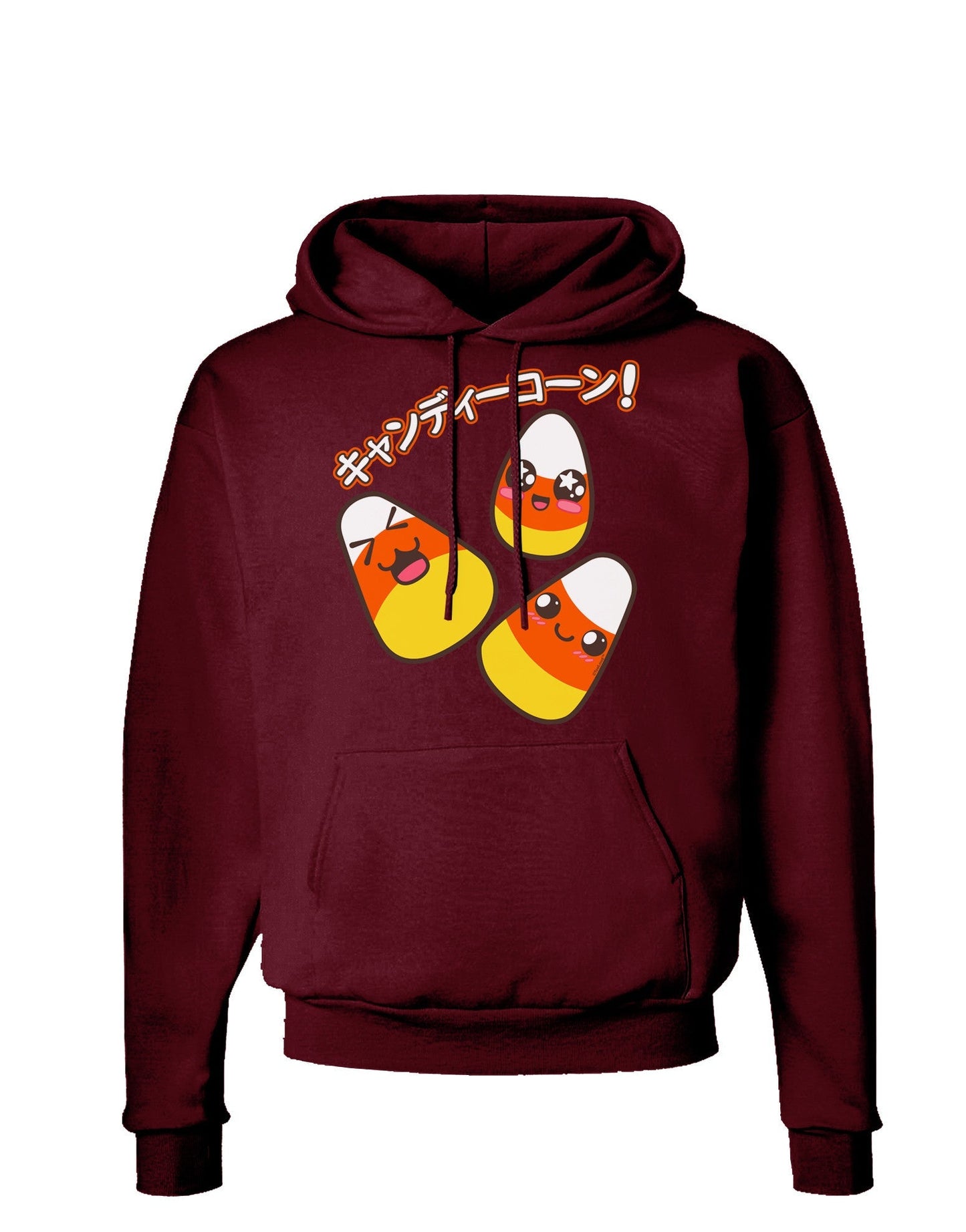 Japanese Kawaii Candy Corn Halloween Dark Hoodie Sweatshirt-Hoodie-TooLoud-Maroon-Small-Davson Sales