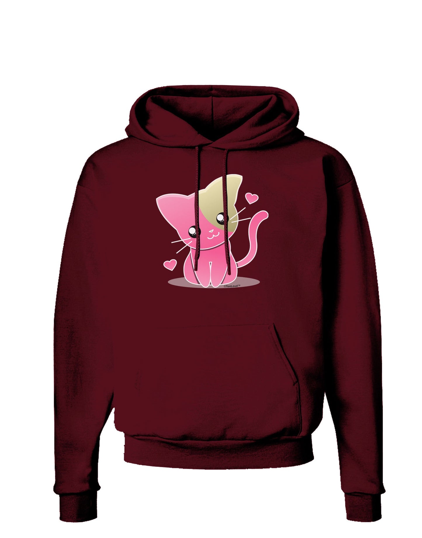 Kawaii Kitty Dark Hoodie Sweatshirt-Hoodie-TooLoud-Maroon-Small-Davson Sales