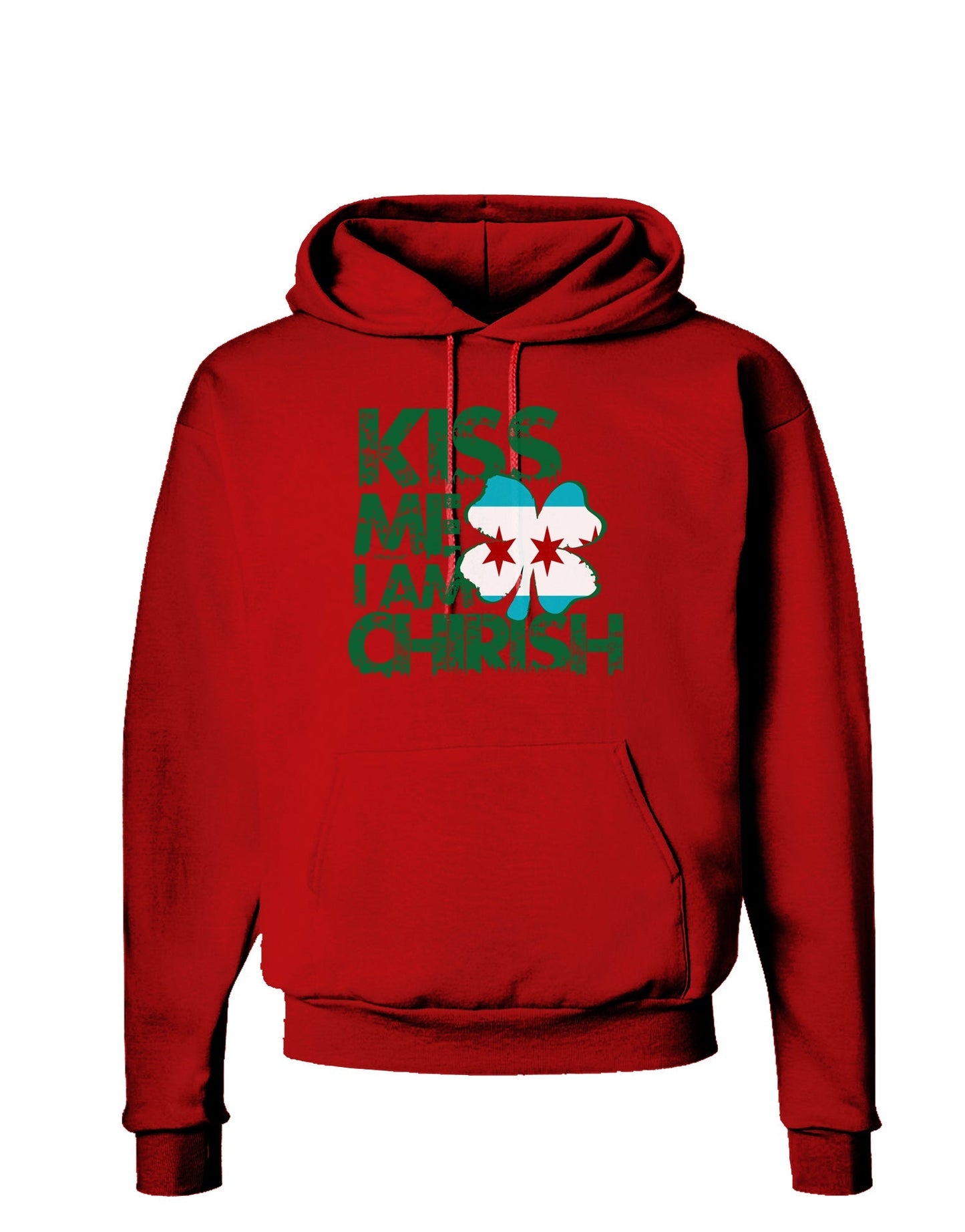 Kiss Me I'm Chirish Dark Hoodie Sweatshirt by TooLoud-Hoodie-TooLoud-Red-Small-Davson Sales