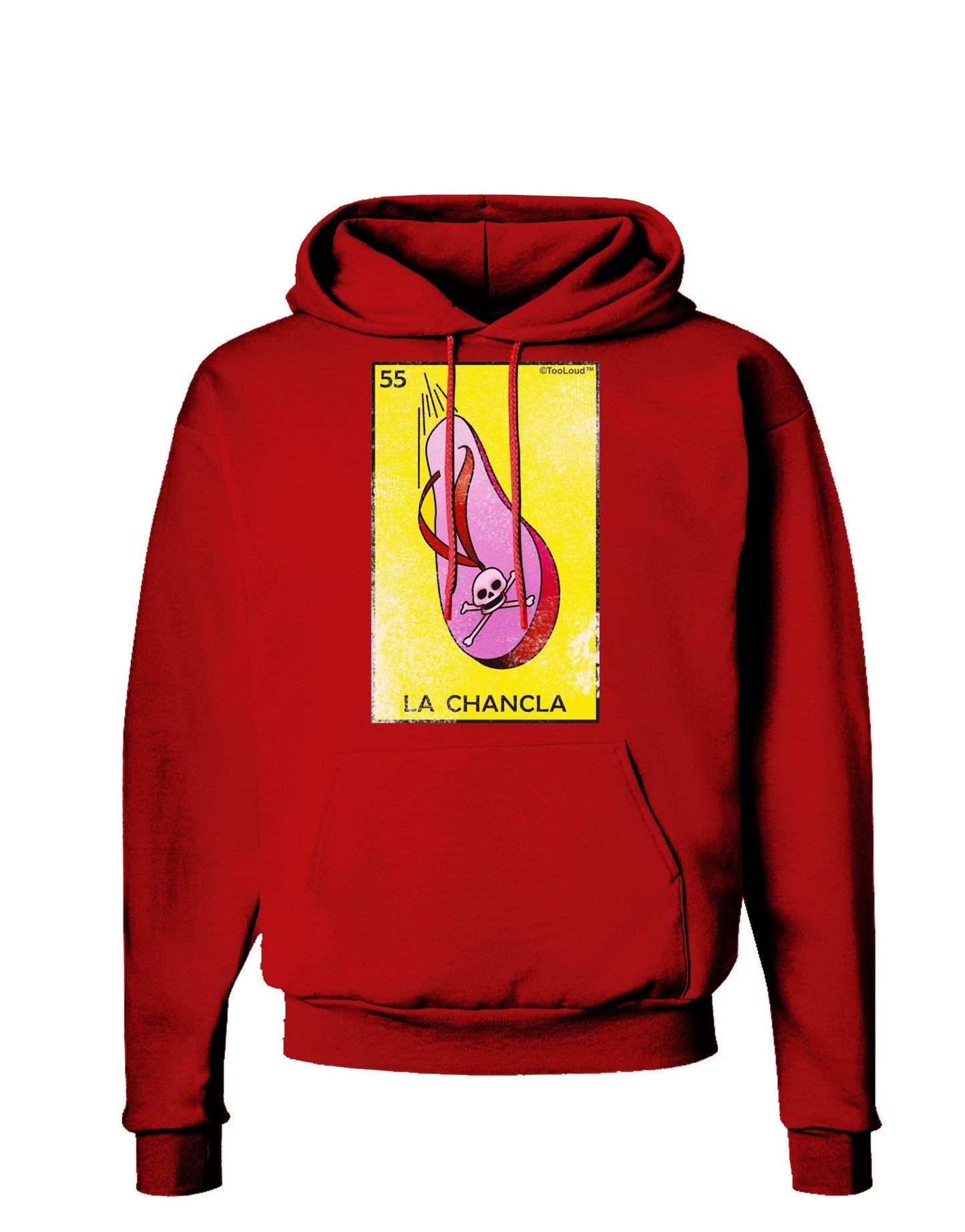 La Chancla Loteria Distressed Dark Hoodie Sweatshirt by-Hoodie-TooLoud-Red-Small-Davson Sales