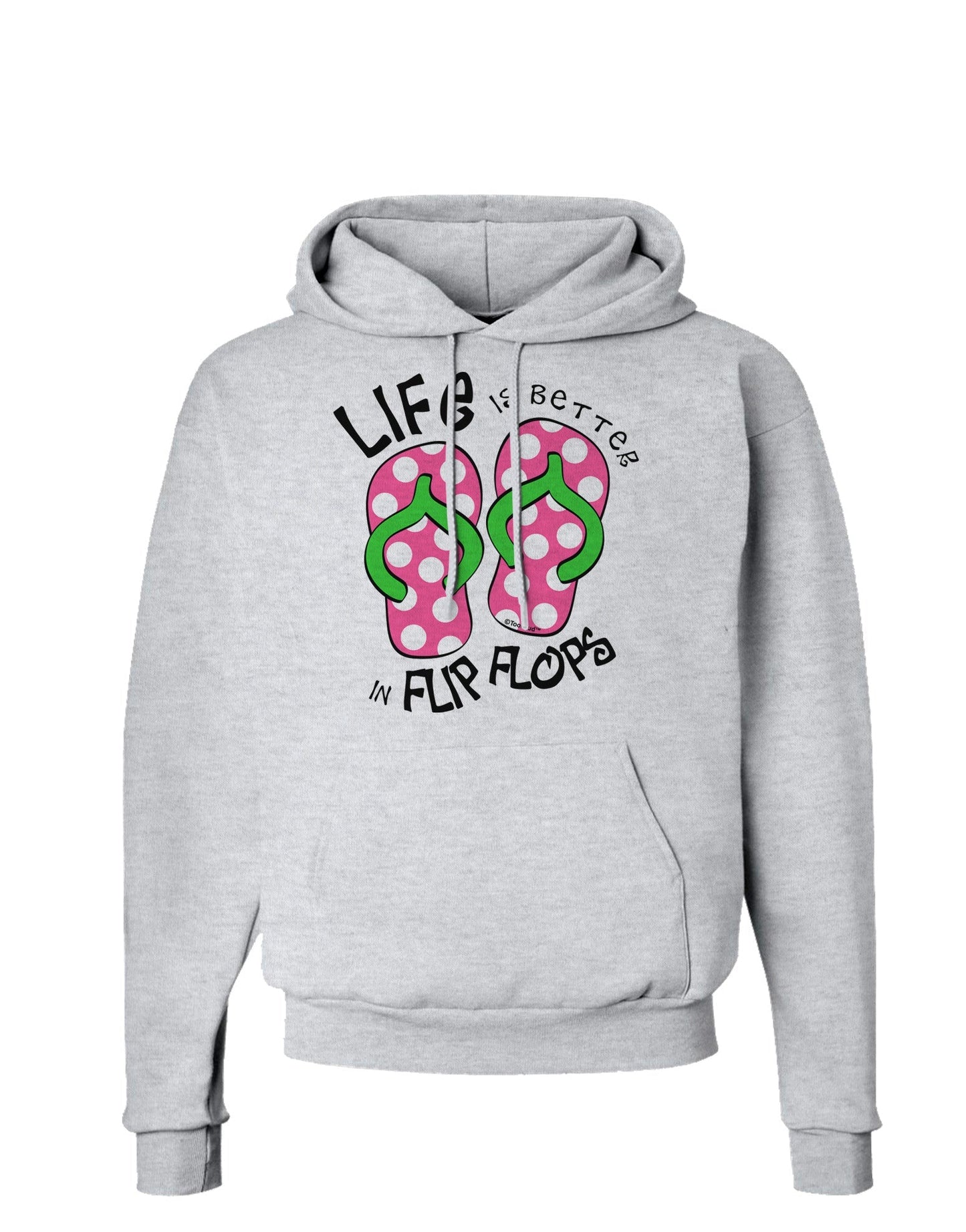 Life is Better in Flip Flops - Pink and Green Hoodie Sweatshirt-Hoodie-TooLoud-AshGray-Small-Davson Sales