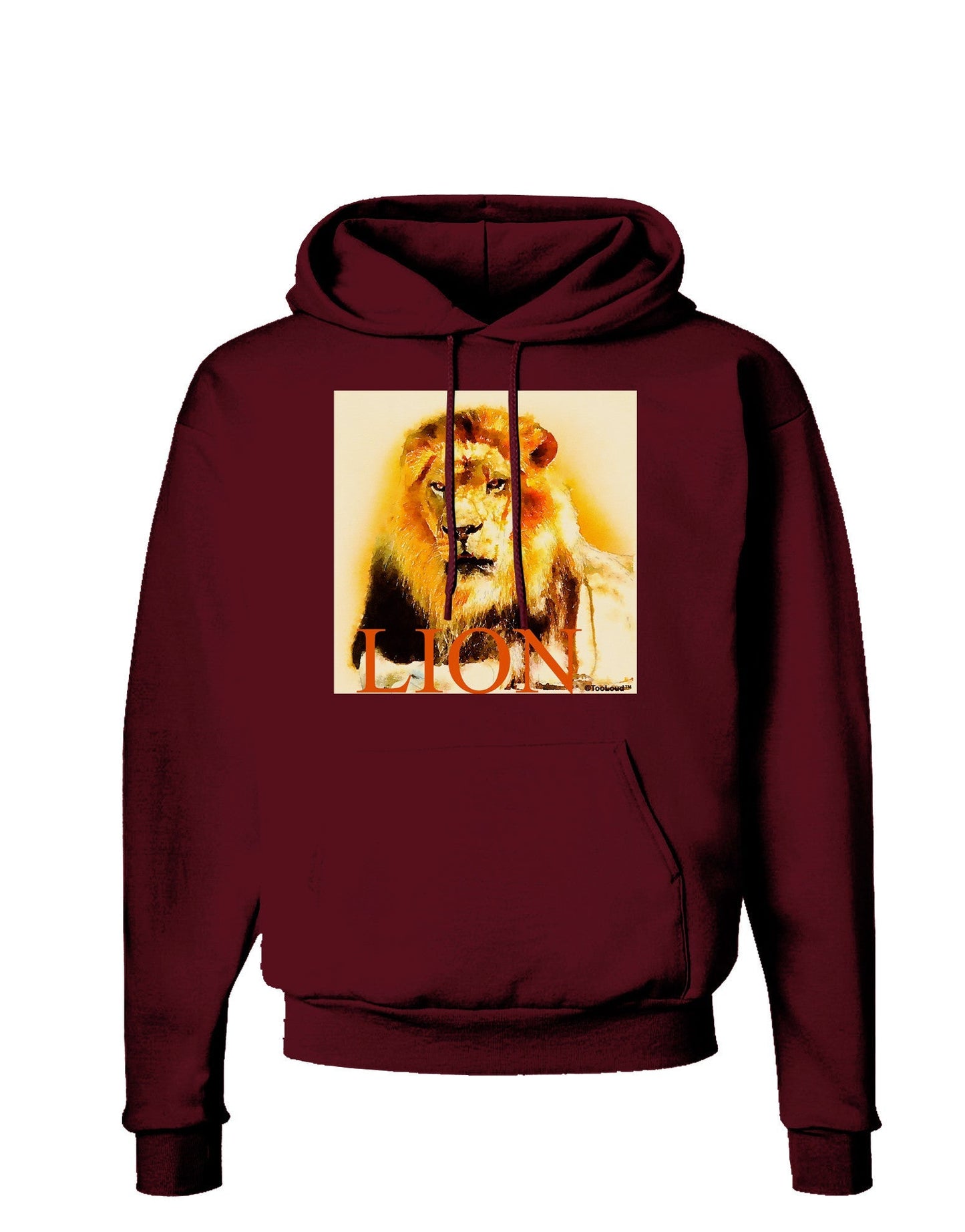 Lion Watercolor 4 Text Dark Hoodie Sweatshirt-Hoodie-TooLoud-Maroon-Small-Davson Sales