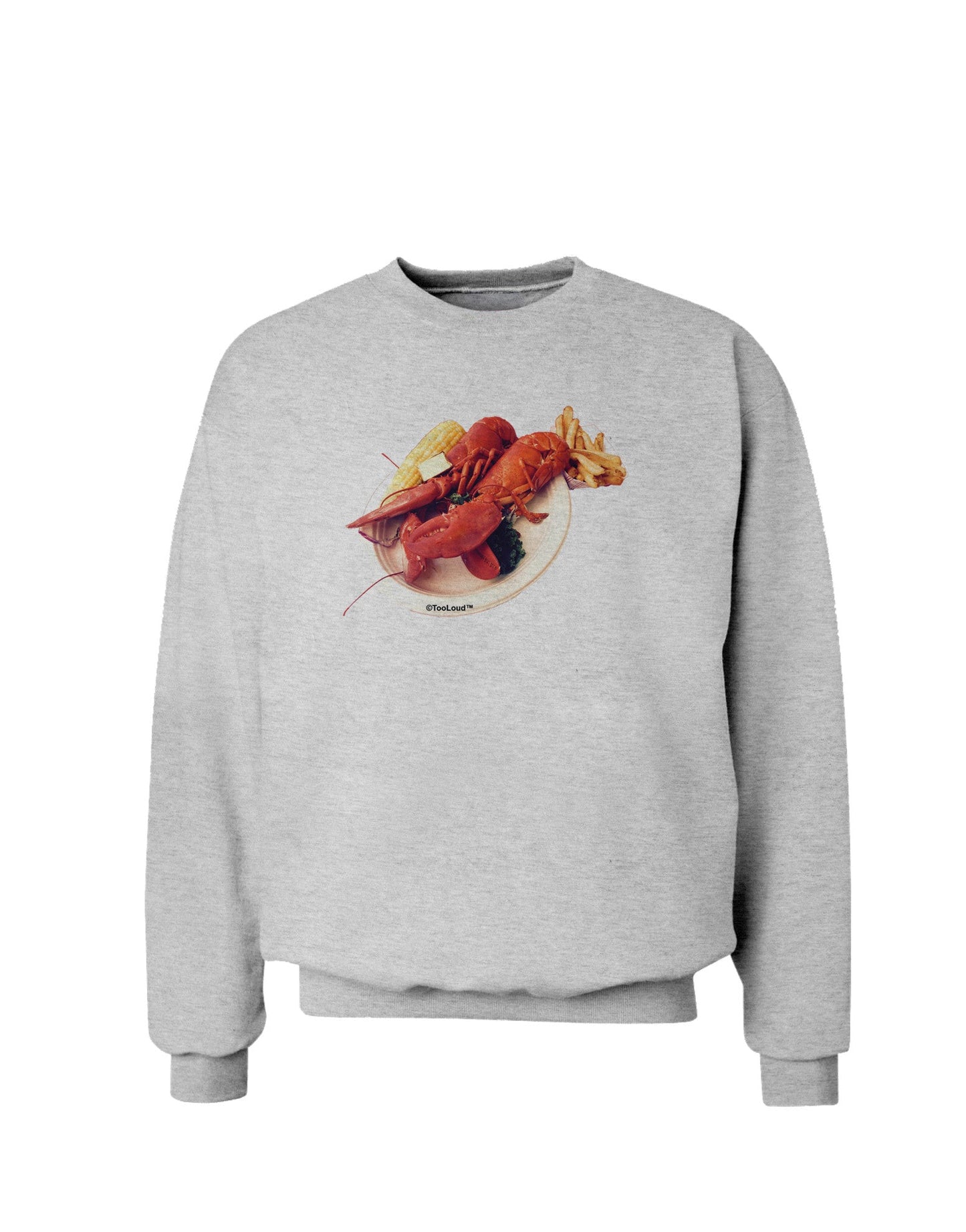 Lobster Plate Sweatshirt-Sweatshirts-TooLoud-AshGray-Small-Davson Sales