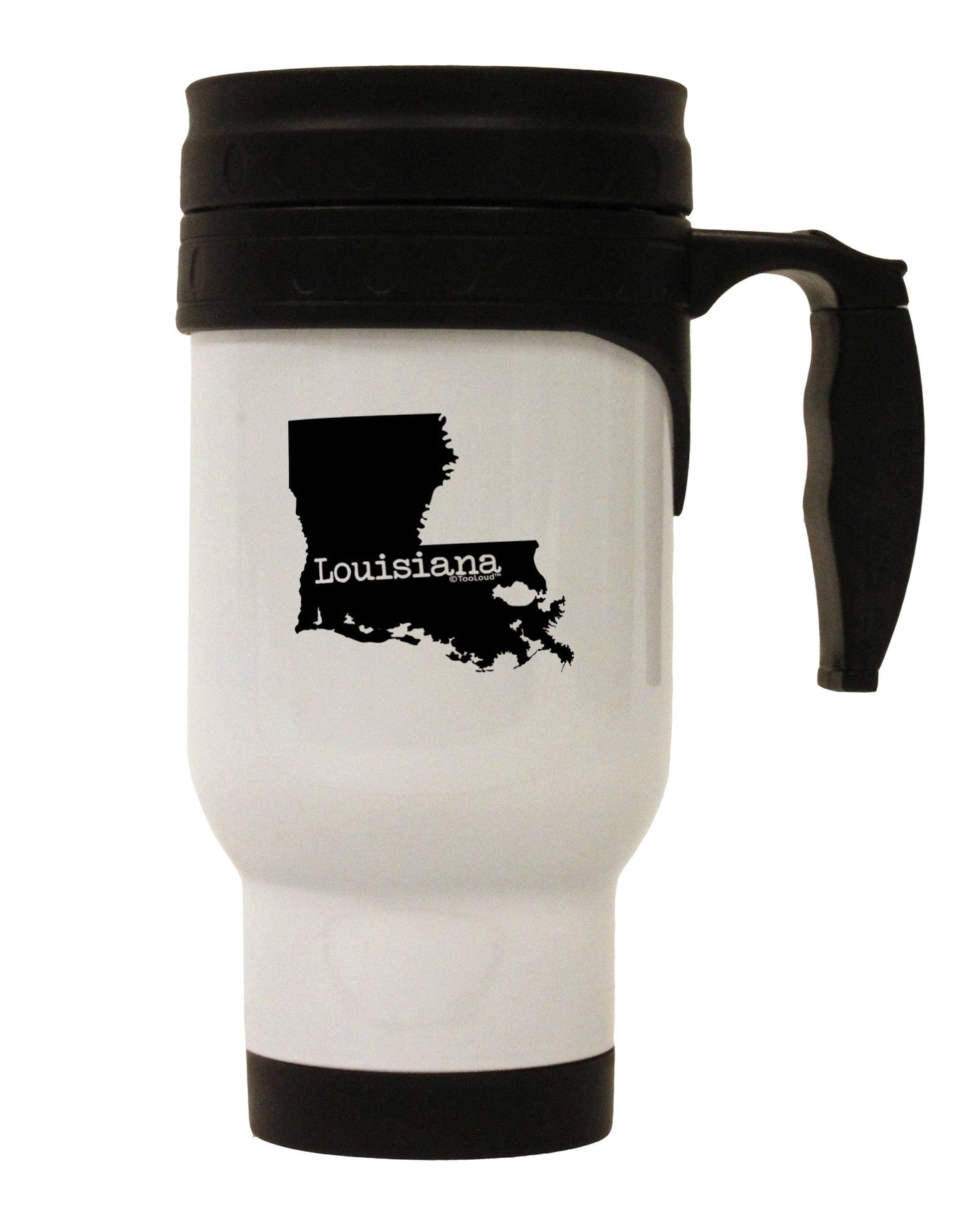 Louisiana - United States Shape Stainless Steel 14oz Travel Mug-Travel Mugs-TooLoud-White-Davson Sales
