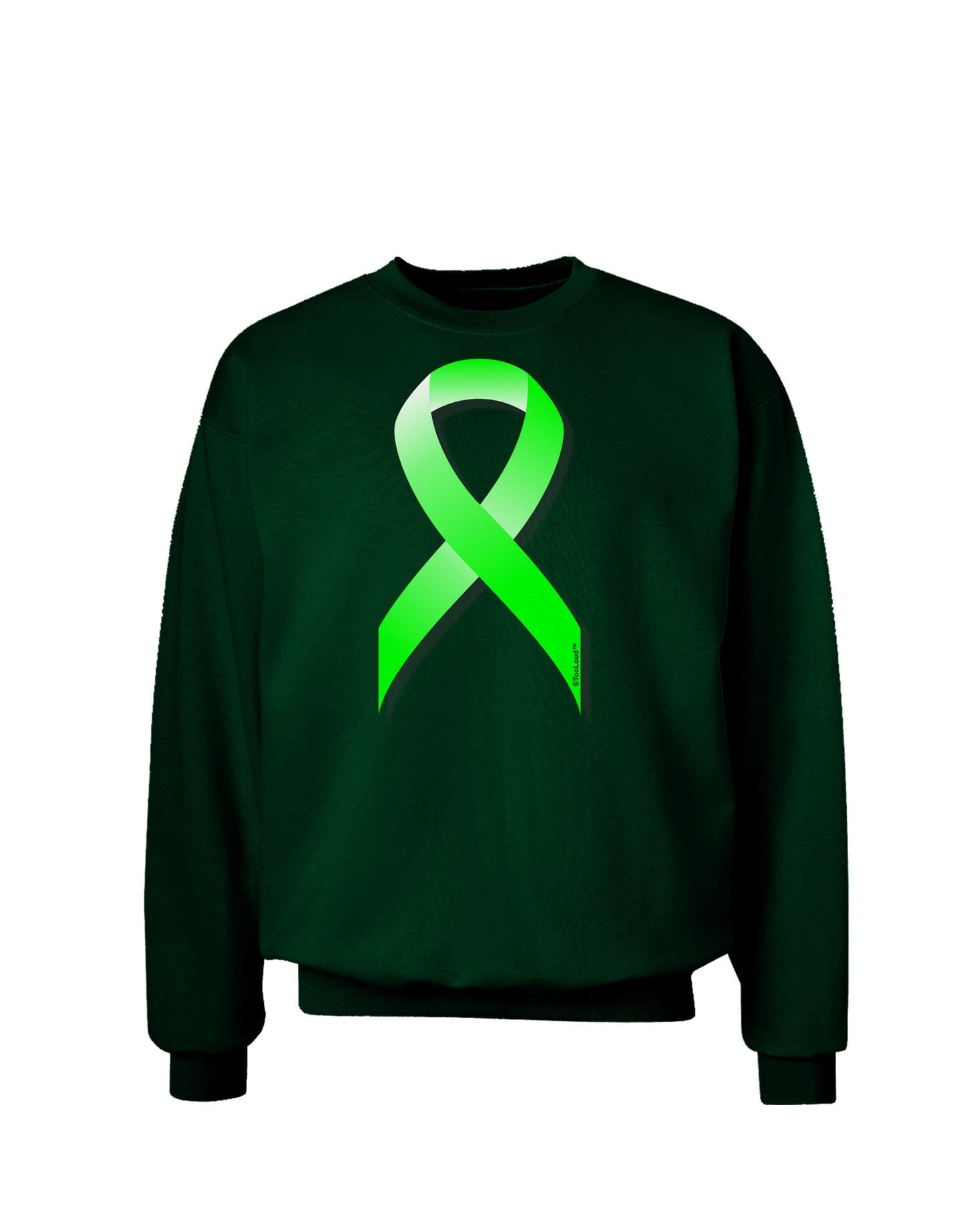 Lyme Disease Awareness Ribbon - Lime Green Adult Dark Sweatshirt-Sweatshirts-TooLoud-Deep-Forest-Green-Small-Davson Sales