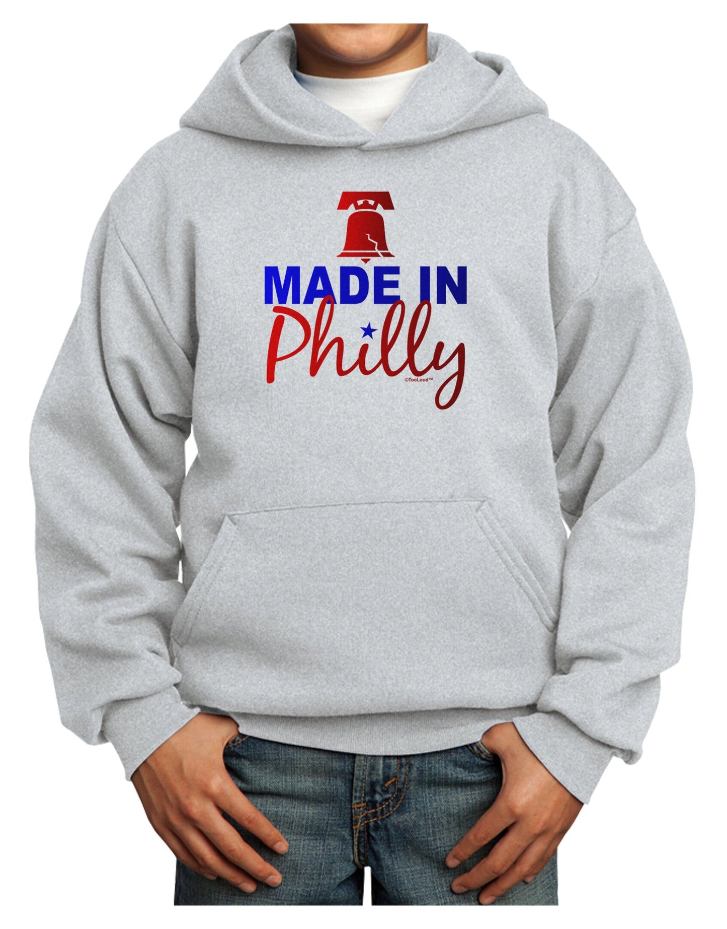 Made In Philly Youth Hoodie Pullover Sweatshirt-Youth Hoodie-TooLoud-Ash-XS-Davson Sales