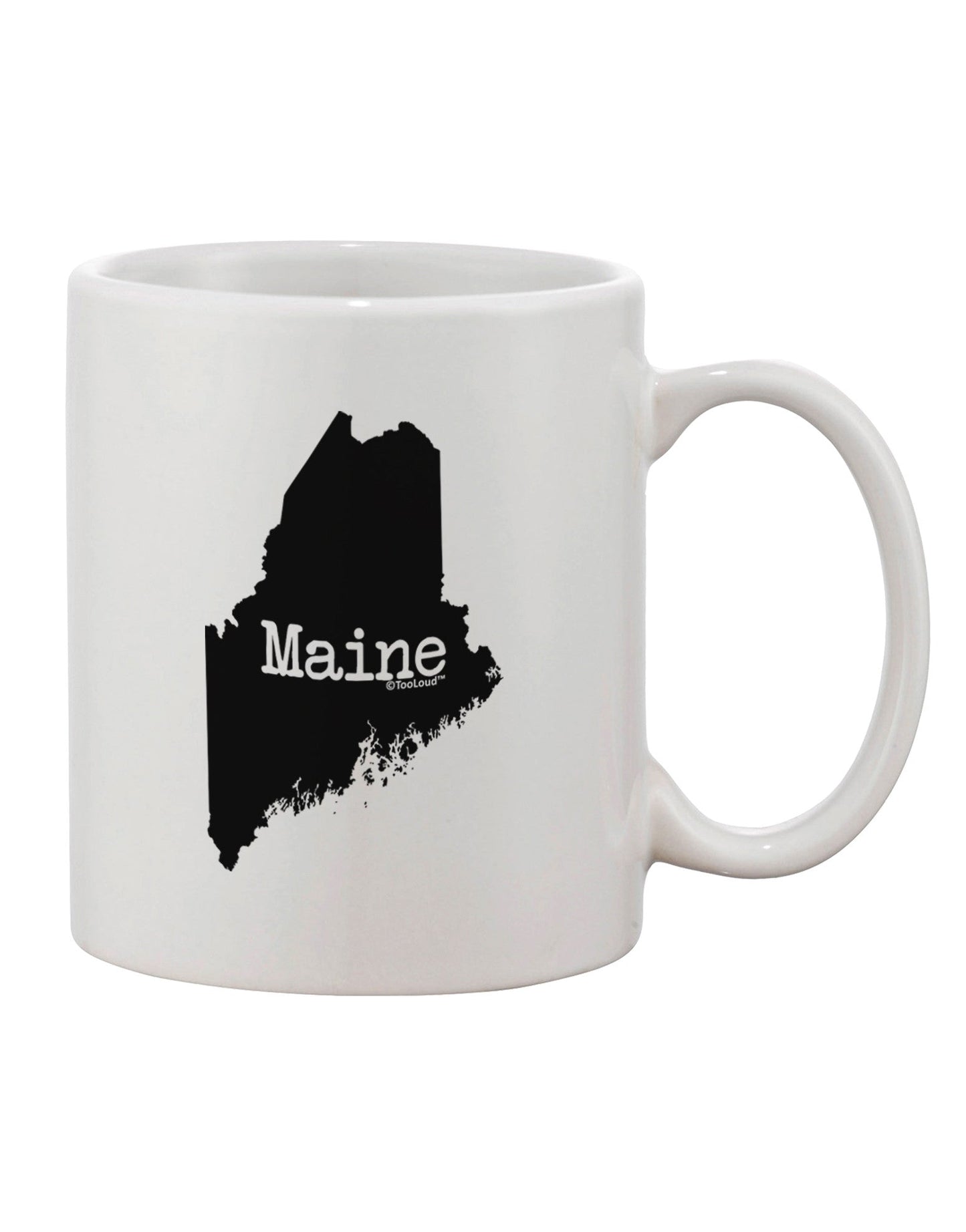 Maine State Silhouette Printed 11 oz Coffee Mug - Expertly Crafted Drinkware TooLoud-11 OZ Coffee Mug-TooLoud-White-Davson Sales