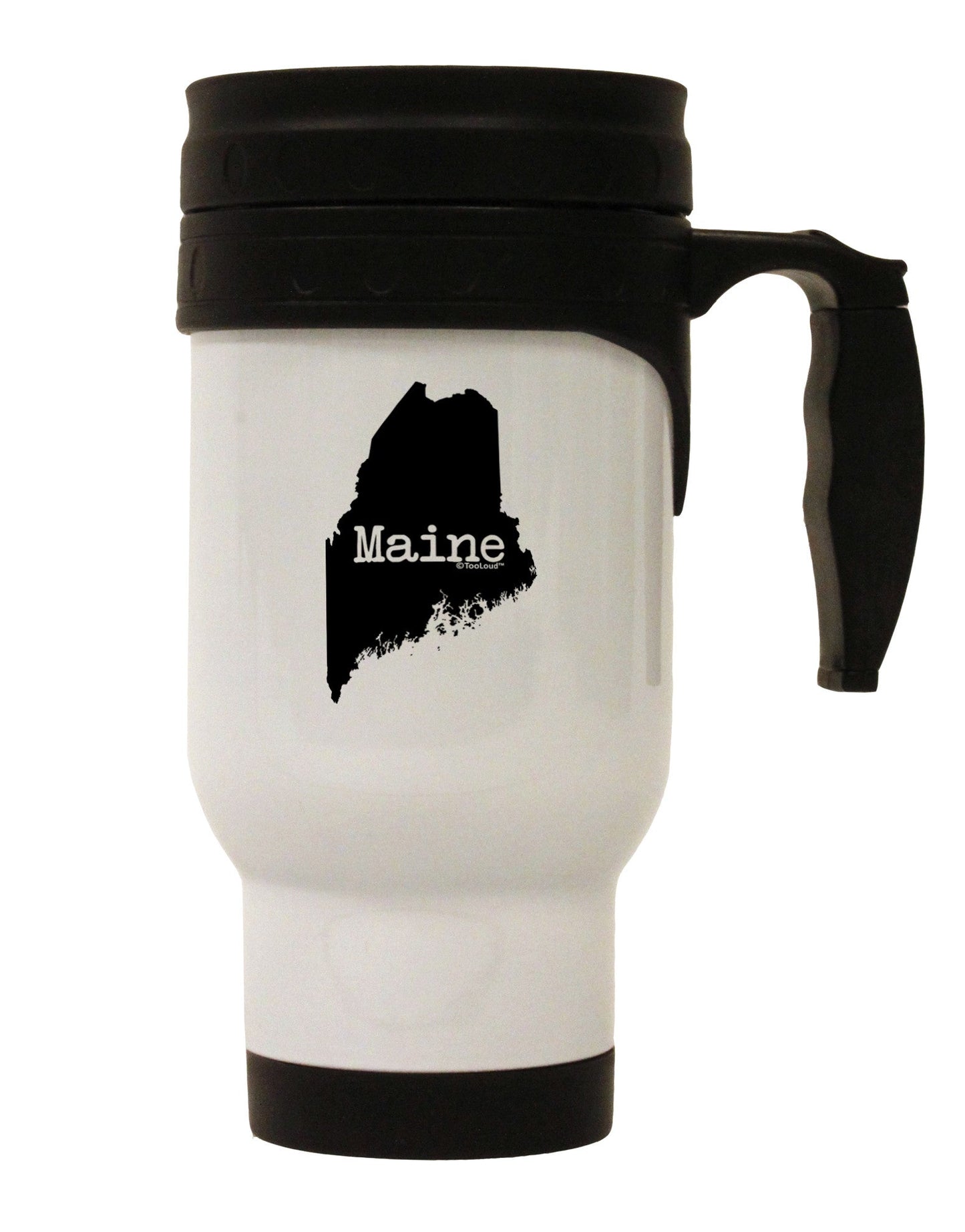 Maine - United States Shape Stainless Steel 14oz Travel Mug-Travel Mugs-TooLoud-White-Davson Sales