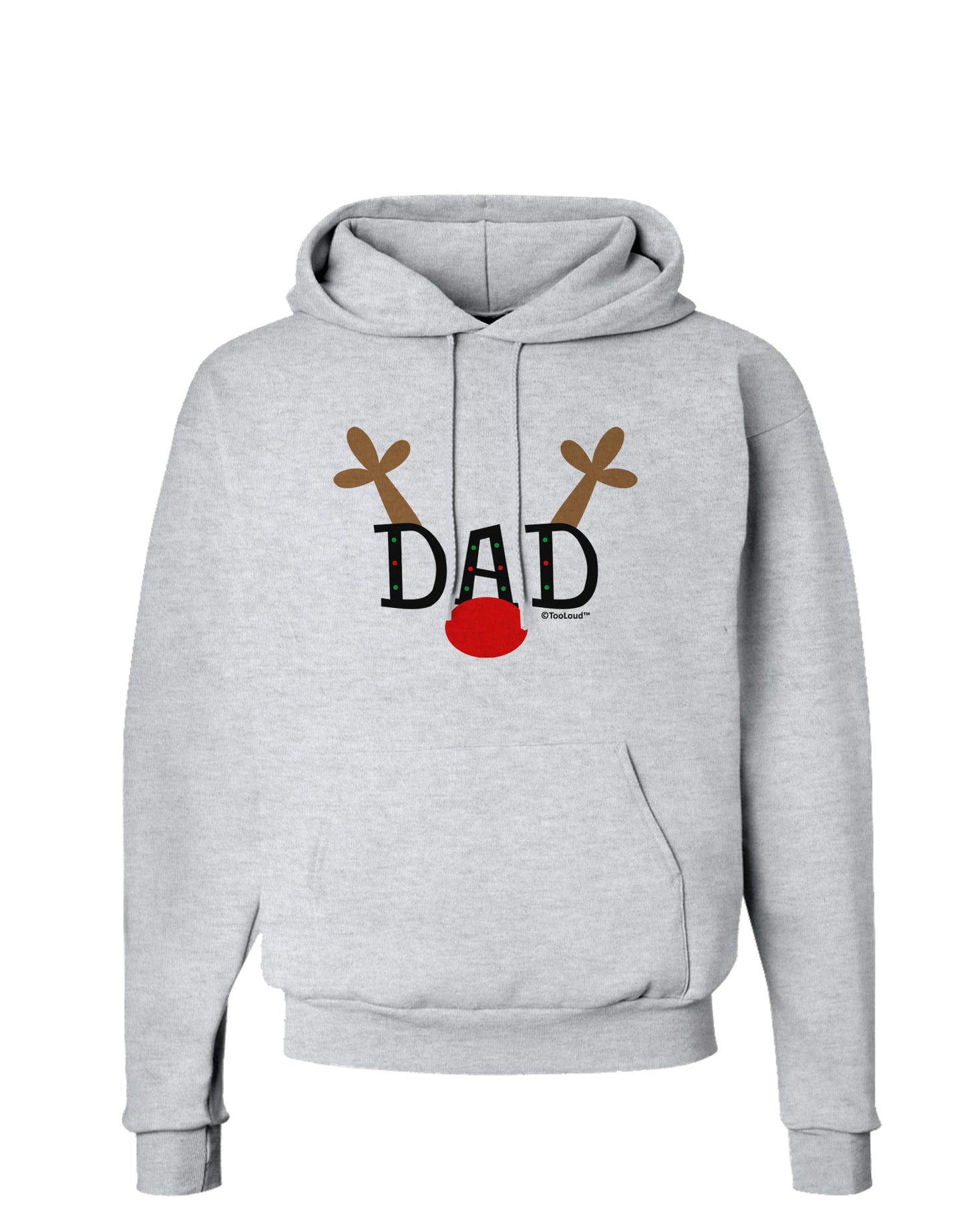 Matching Family Christmas Design - Reindeer - Dad Hoodie Sweatshirt by TooLoud-Hoodie-TooLoud-AshGray-Small-Davson Sales