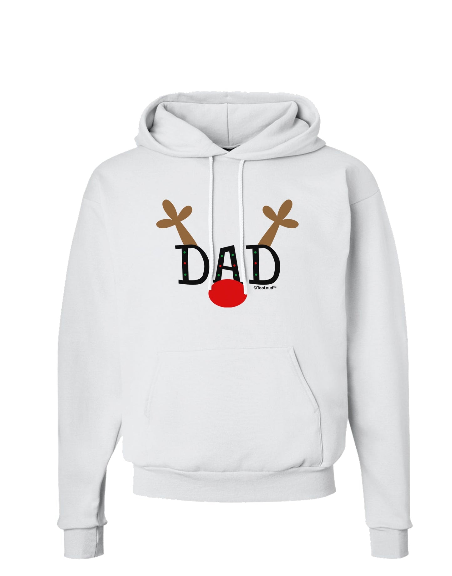 Matching Family Christmas Design - Reindeer - Dad Hoodie Sweatshirt by TooLoud-Hoodie-TooLoud-White-Small-Davson Sales