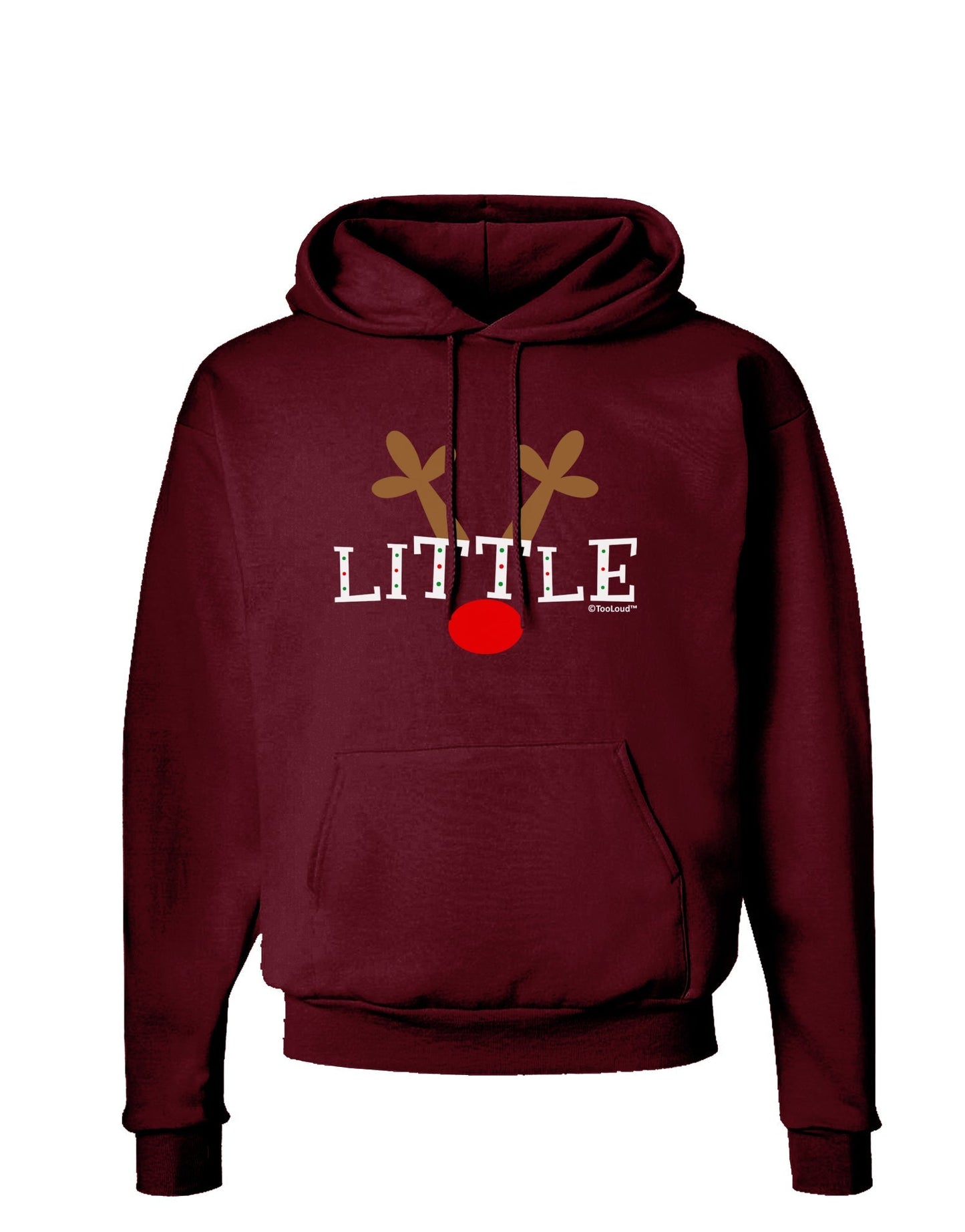 Matching Family Christmas Design - Reindeer - Little Dark Hoodie Sweatshirt by TooLoud-Hoodie-TooLoud-Maroon-Small-Davson Sales