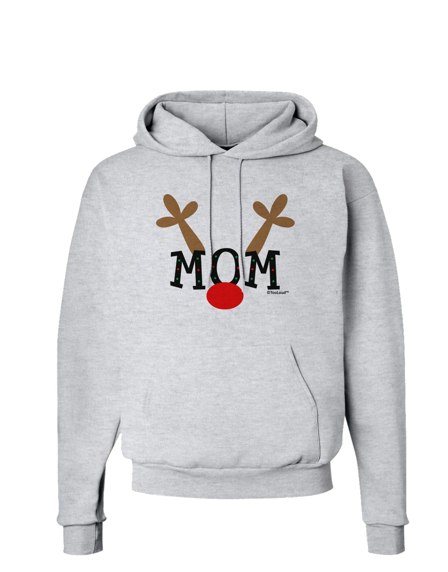 Matching Family Christmas Design - Reindeer - Mom Hoodie Sweatshirt by TooLoud-Hoodie-TooLoud-AshGray-Small-Davson Sales