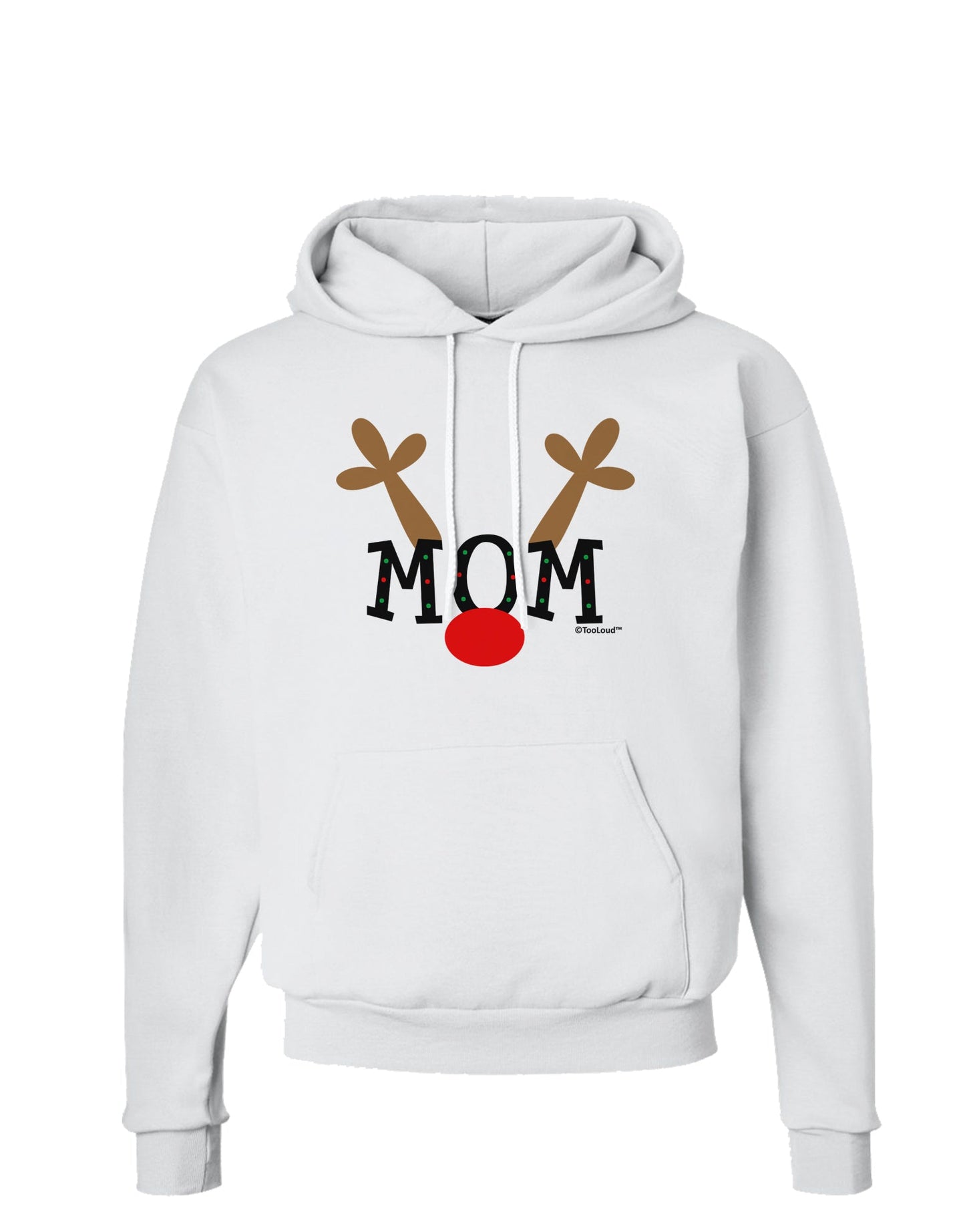 Matching Family Christmas Design - Reindeer - Mom Hoodie Sweatshirt by TooLoud-Hoodie-TooLoud-White-Small-Davson Sales