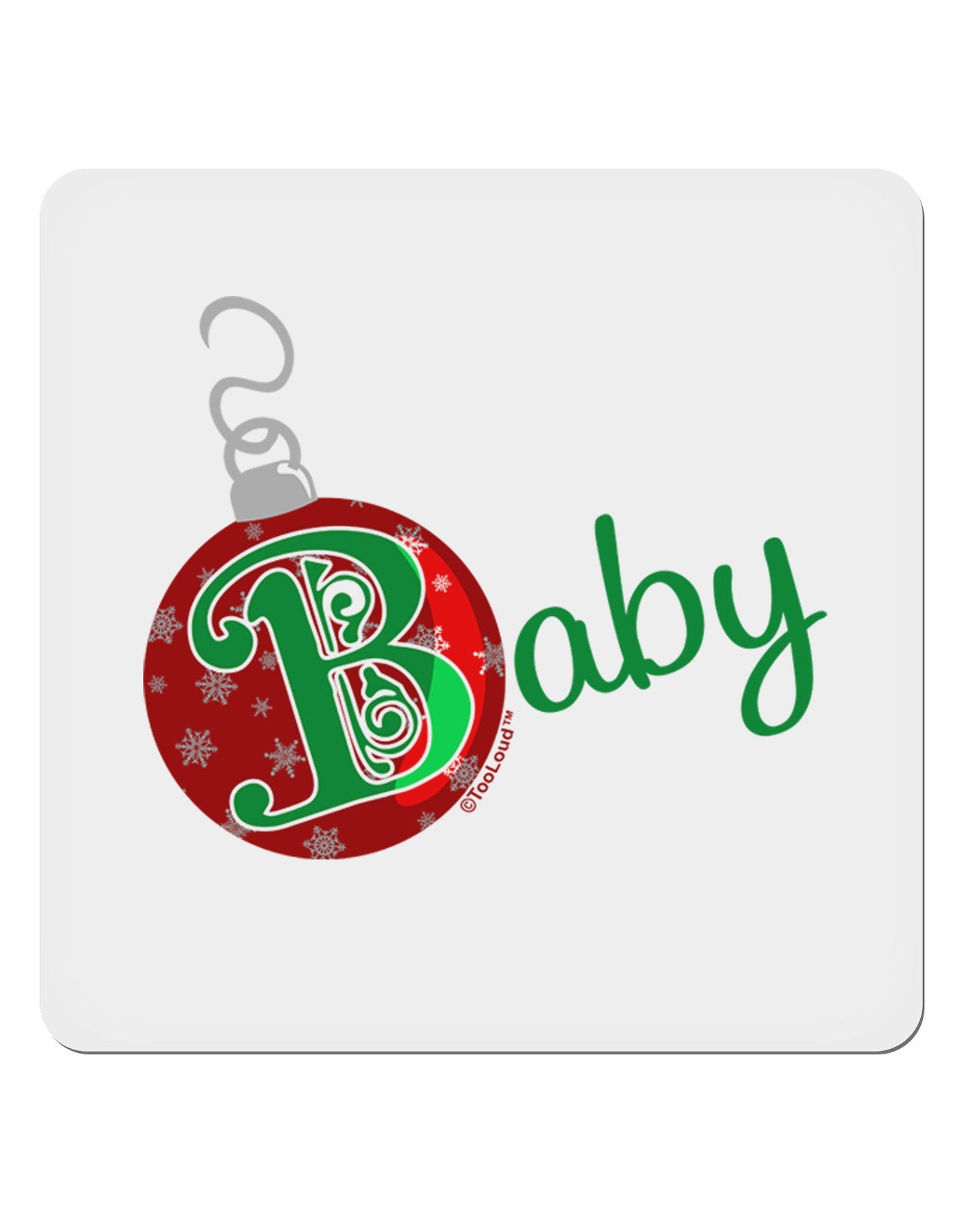 Matching Family Ornament Baby 4x4" Square Sticker-Stickers-TooLoud-1-Davson Sales