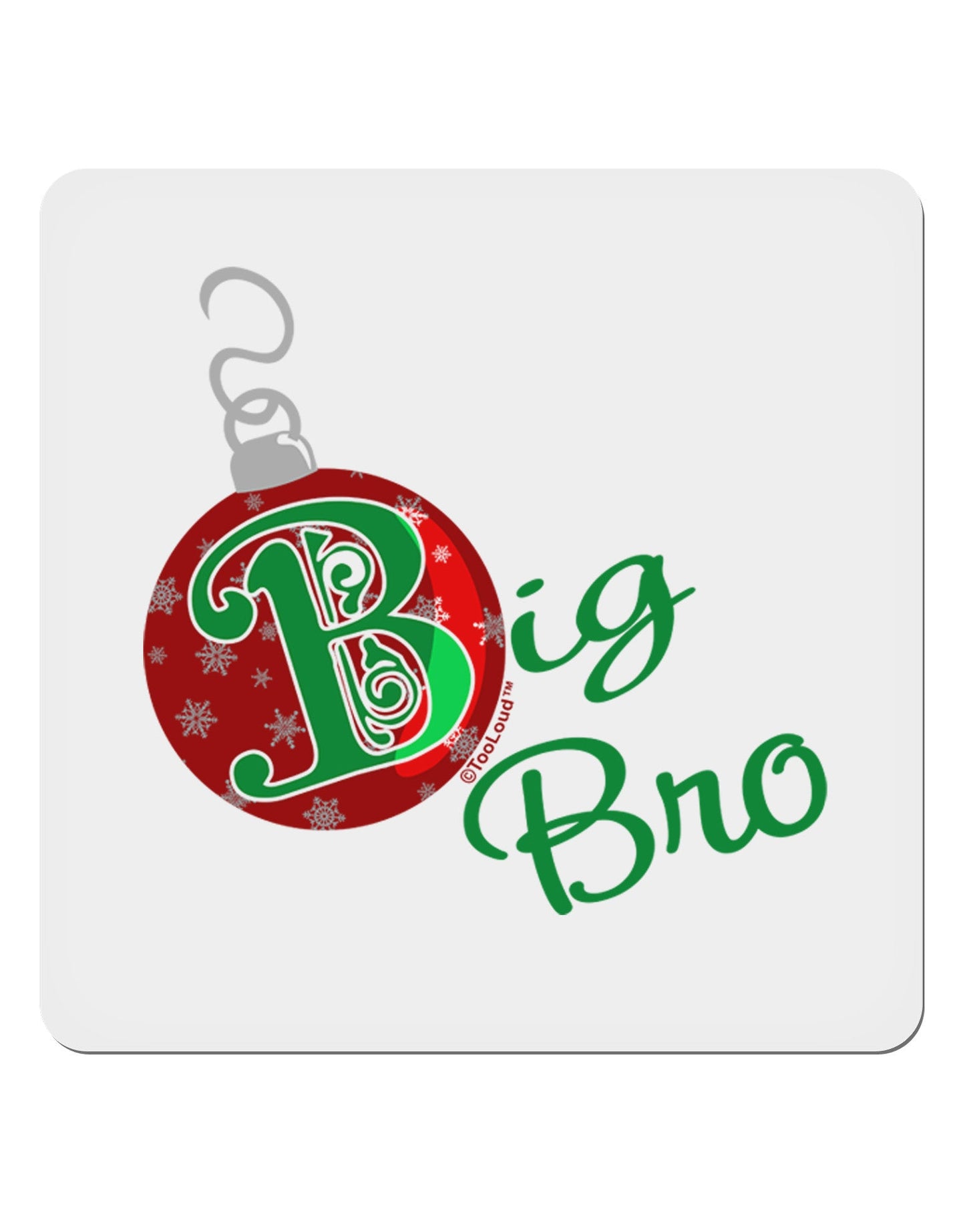 Matching Family Ornament Big Bro 4x4" Square Sticker-Stickers-TooLoud-1-Davson Sales