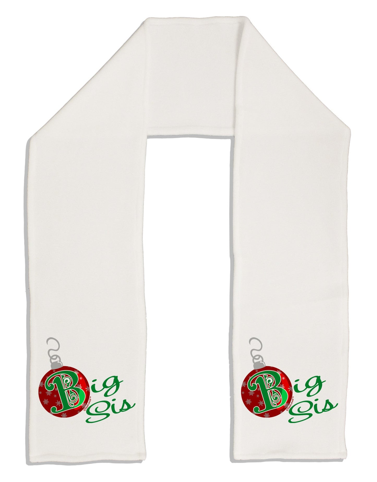 Matching Family Ornament Big Sis Adult Fleece 64" Scarf-Ornament-TooLoud-White-One-Size-Adult-Davson Sales
