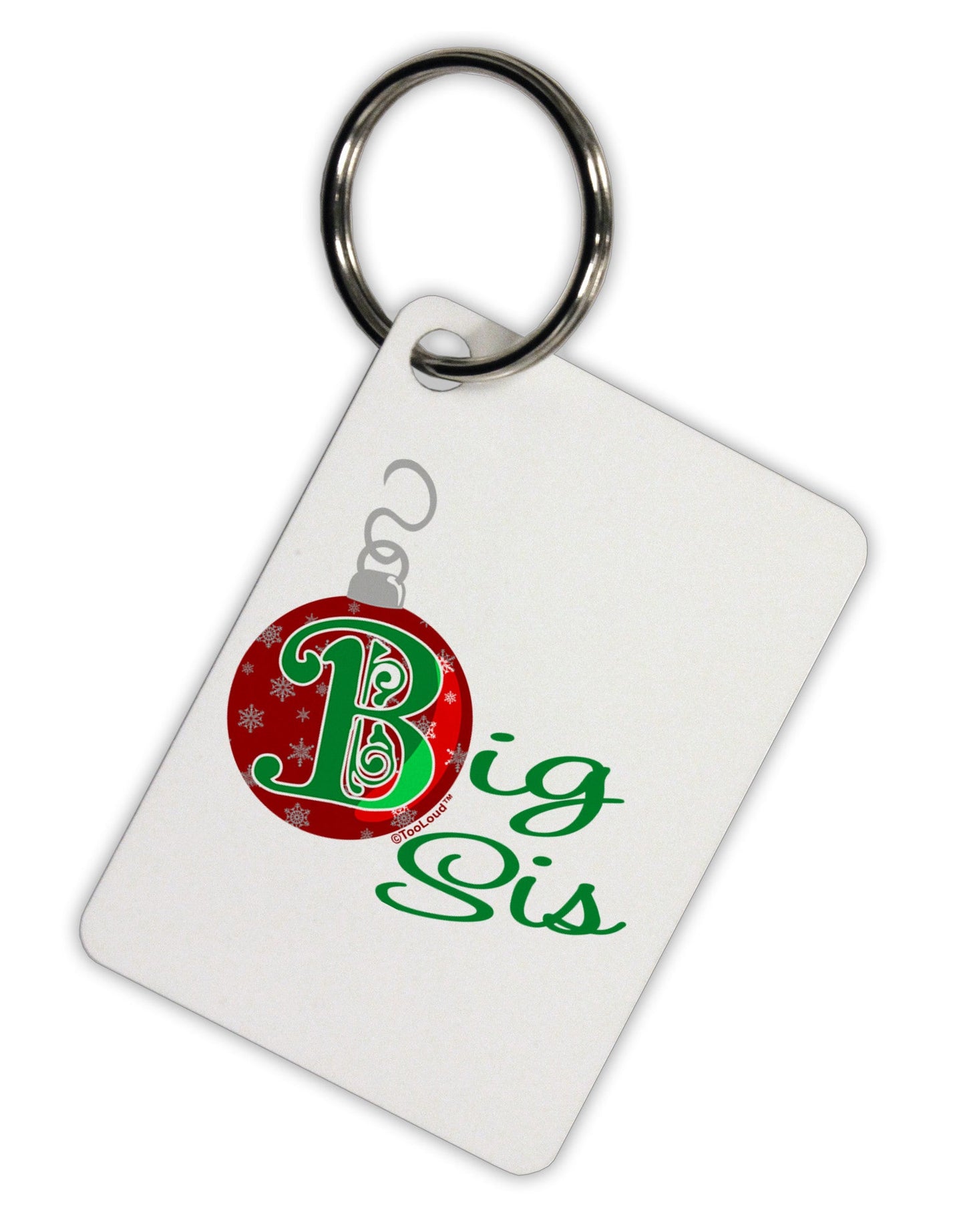 Matching Family Ornament Big Sis Aluminum Keyring Tag-Ornament-TooLoud-White-Davson Sales
