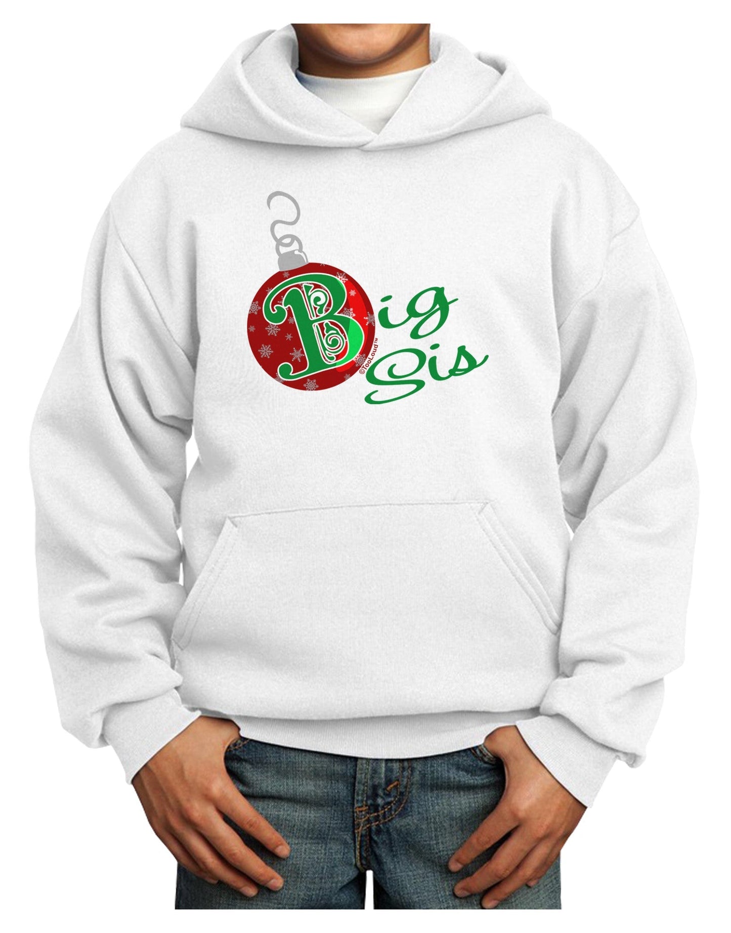 Matching Family Ornament Big Sis Youth Hoodie Pullover Sweatshirt-Youth Hoodie-TooLoud-White-XS-Davson Sales