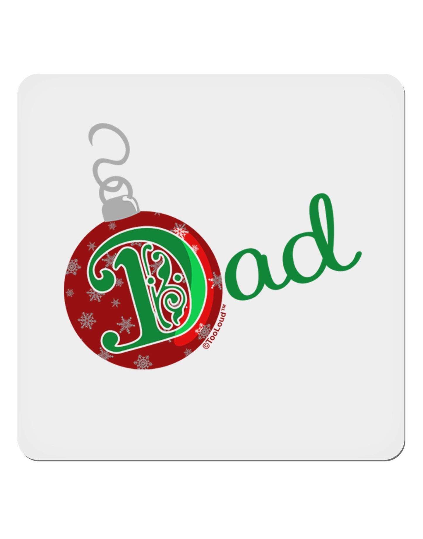 Matching Family Ornament Dad 4x4" Square Sticker-Stickers-TooLoud-1-Davson Sales