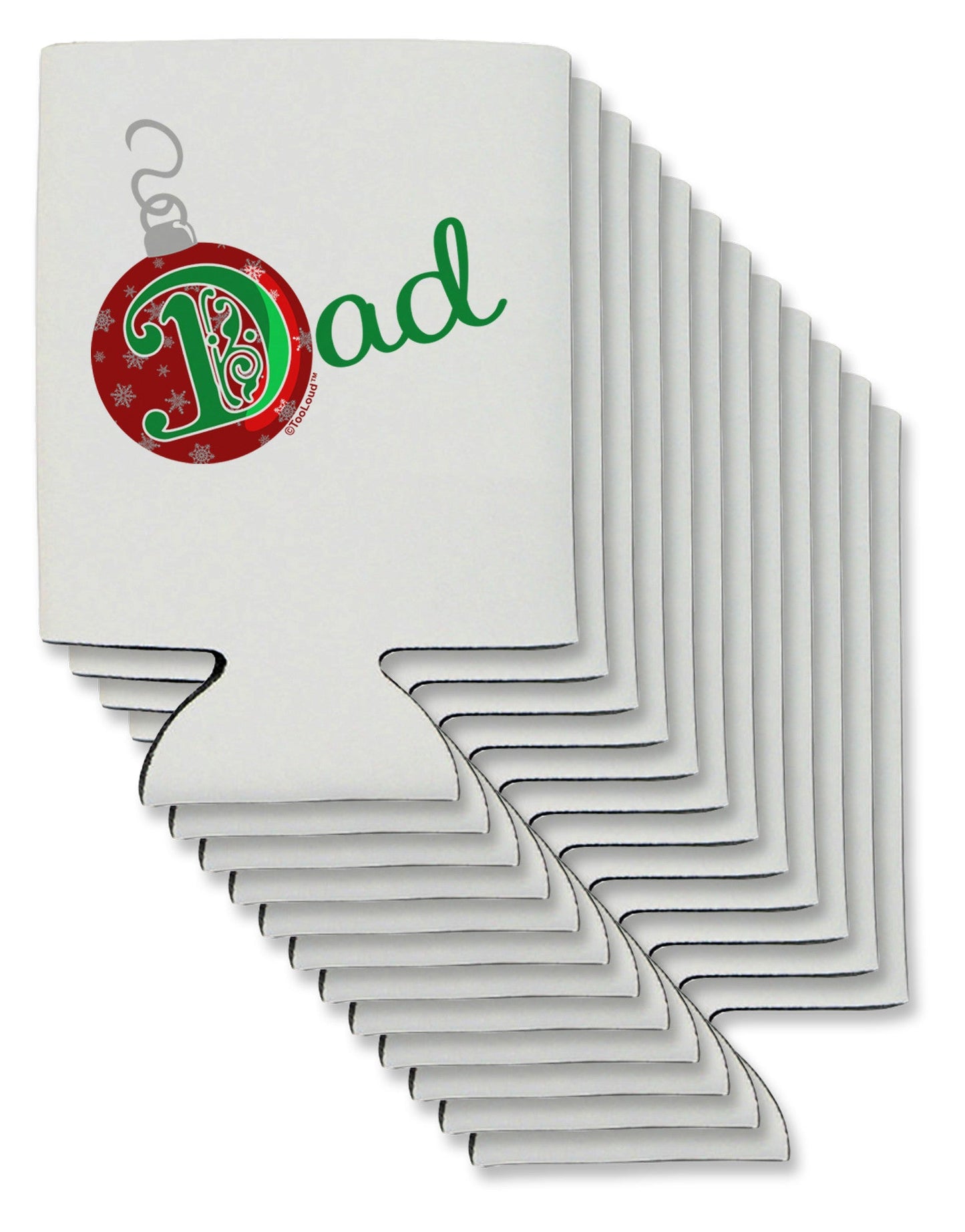 Matching Family Ornament Dad Can / Bottle Insulator Coolers-Can Coolie-TooLoud-12-Davson Sales