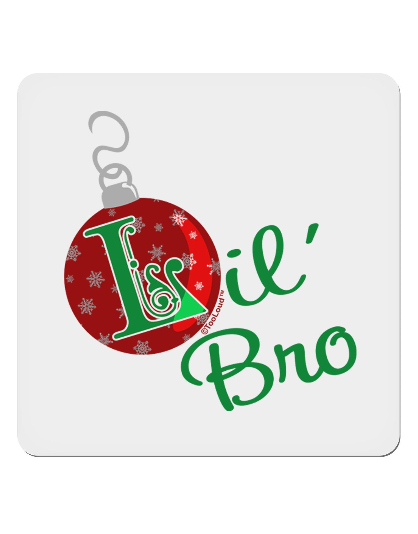 Matching Family Ornament Lil Bro 4x4" Square Sticker-Stickers-TooLoud-1-Davson Sales