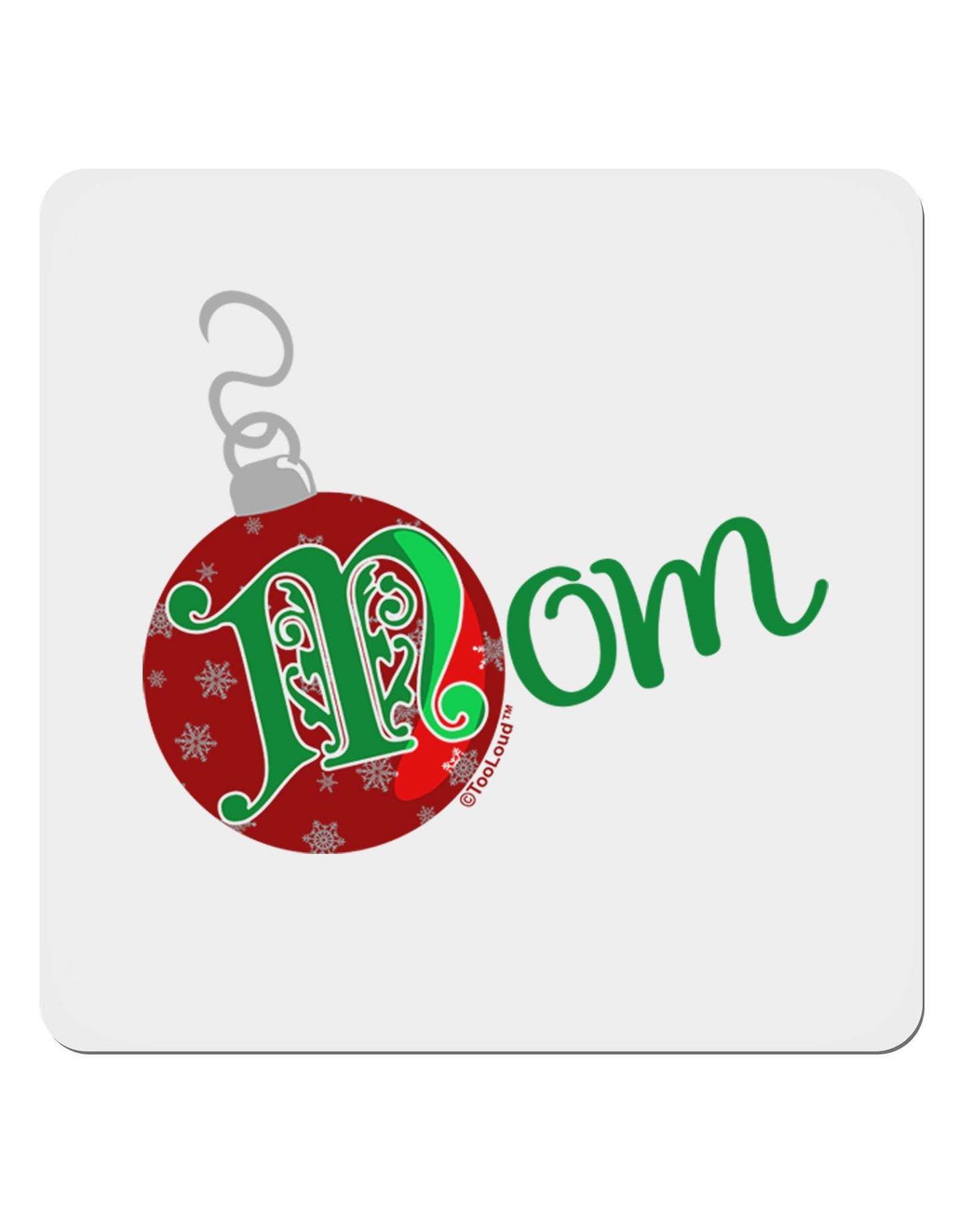 Matching Family Ornament Mom 4x4" Square Sticker-Stickers-TooLoud-1-Davson Sales