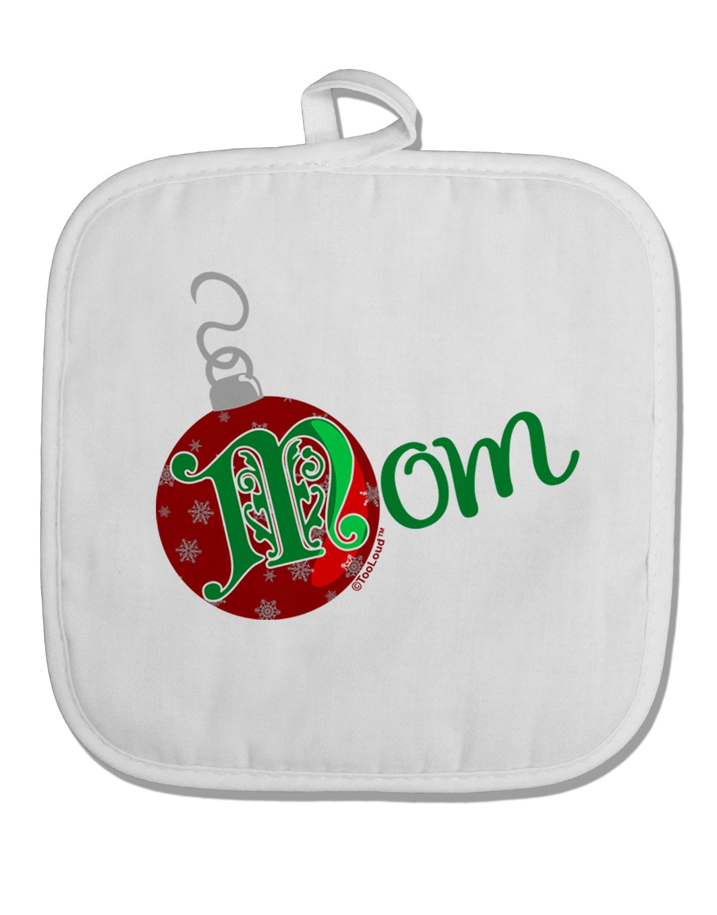 Matching Family Ornament Mom White Fabric Pot Holder Hot Pad-Pot Holder-TooLoud-White-Davson Sales