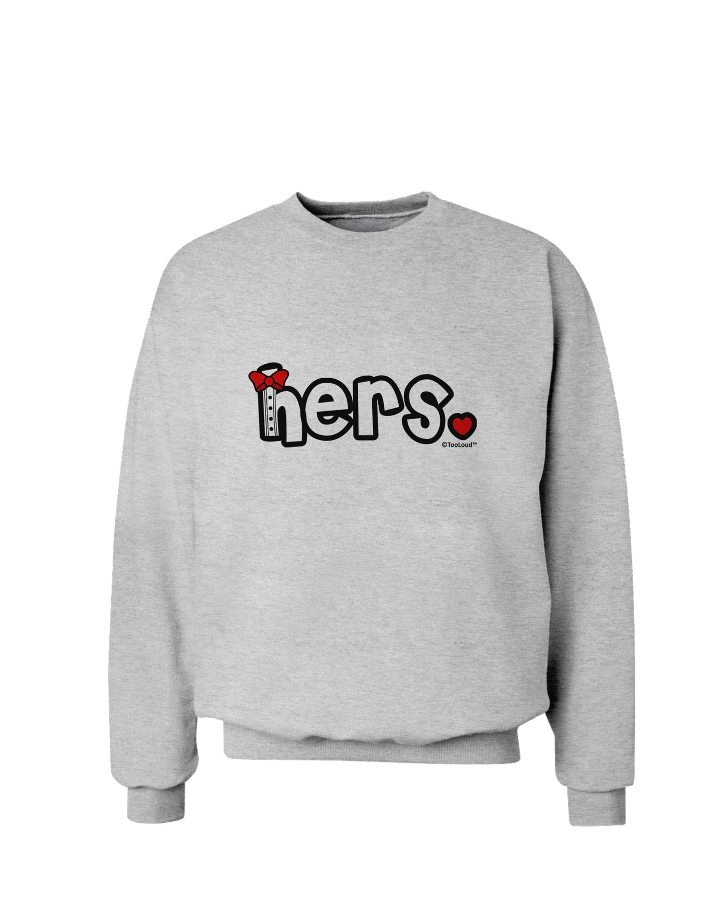 Matching His and Hers Design - Hers - Red Bow Tie Sweatshirt by TooLoud-Sweatshirts-TooLoud-AshGray-Small-Davson Sales