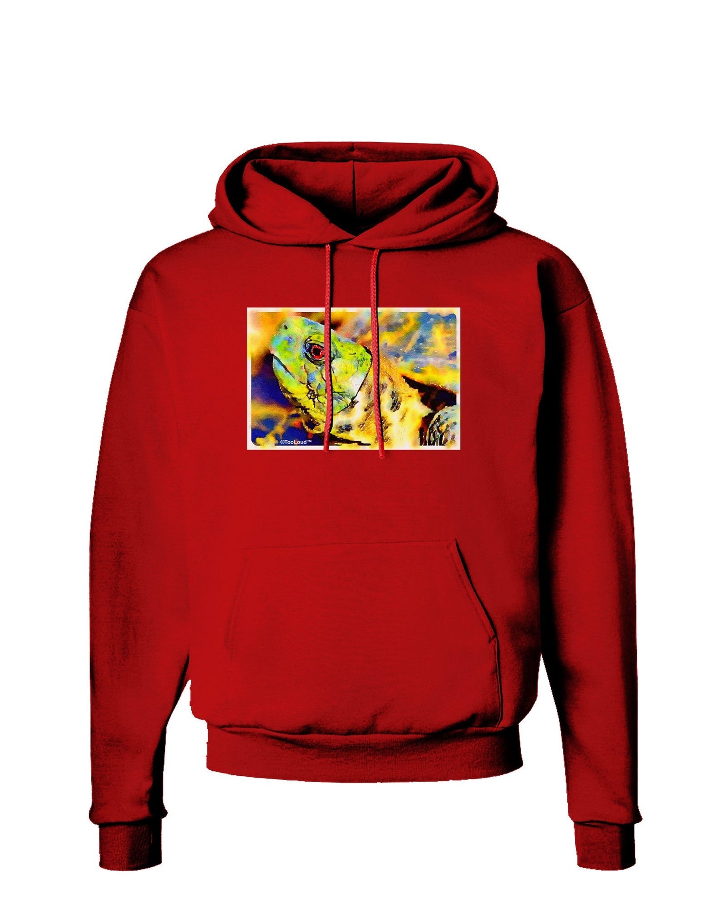 Menacing Turtle Watercolor Dark Hoodie Sweatshirt-Hoodie-TooLoud-Red-Small-Davson Sales