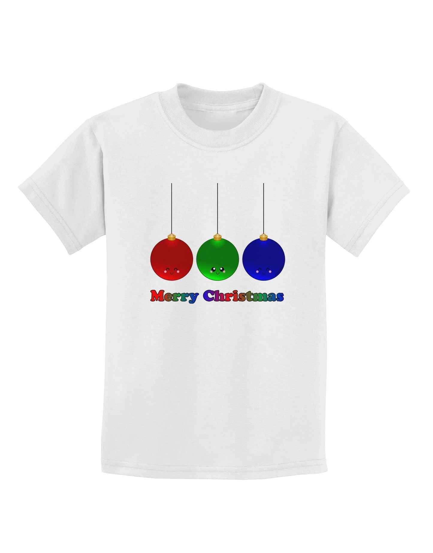 Merry Christmas Cute Christmas Ornaments Childrens T-Shirt-Ornament-TooLoud-White-X-Small-Davson Sales