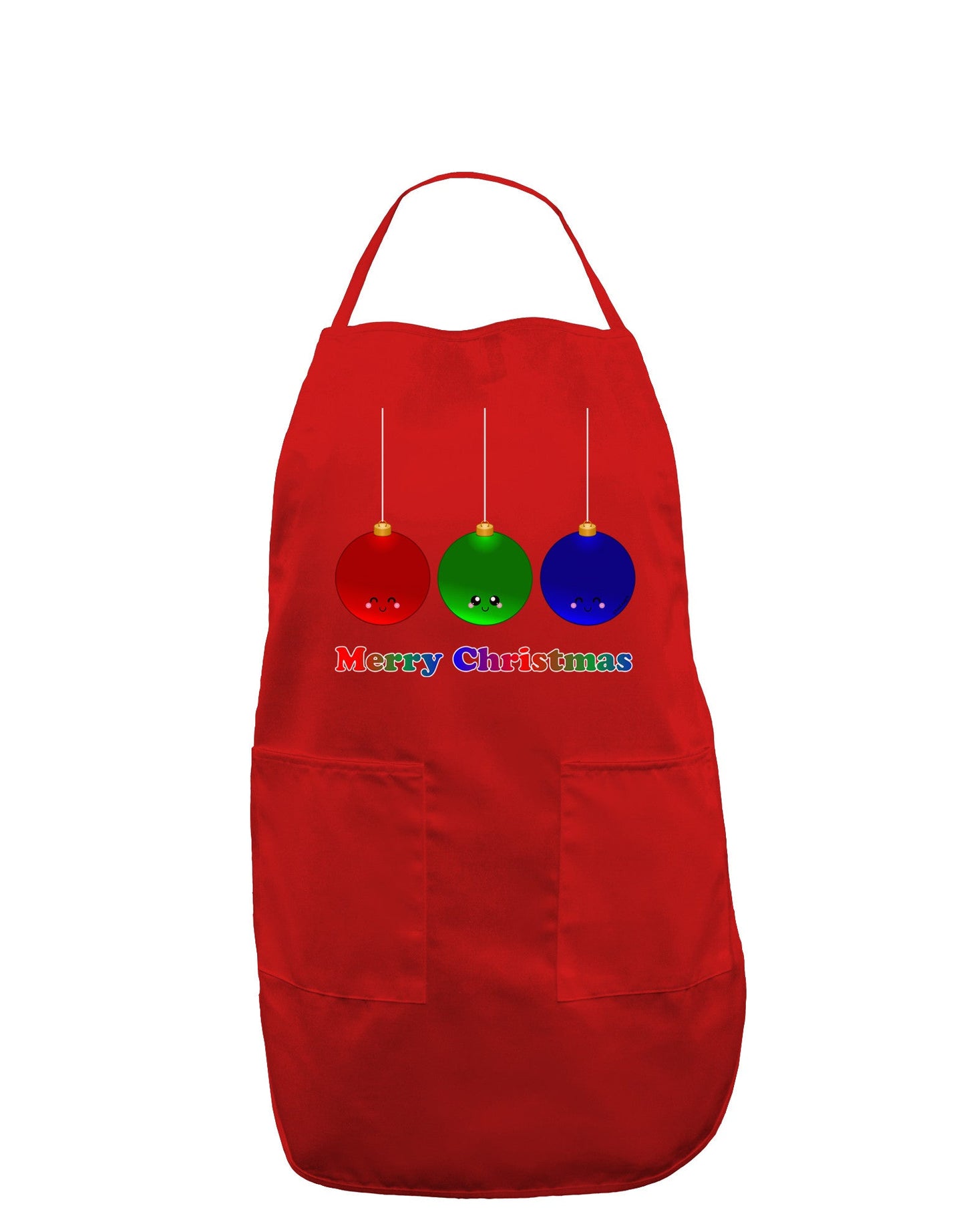 Merry Christmas Cute Christmas Ornaments Dark Adult Apron-Bib Apron-TooLoud-Red-One-Size-Davson Sales