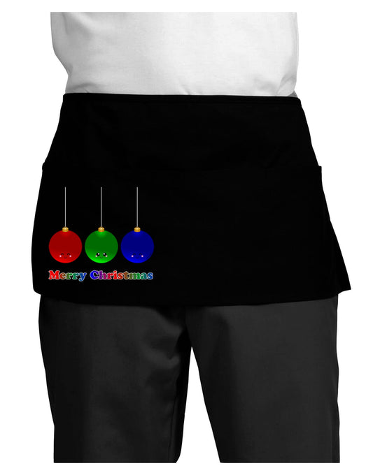 Merry Christmas Cute Christmas Ornaments Dark Adult Mini Waist Apron, Server Apron-Mini Waist Apron-TooLoud-Black-One-Size-Davson Sales