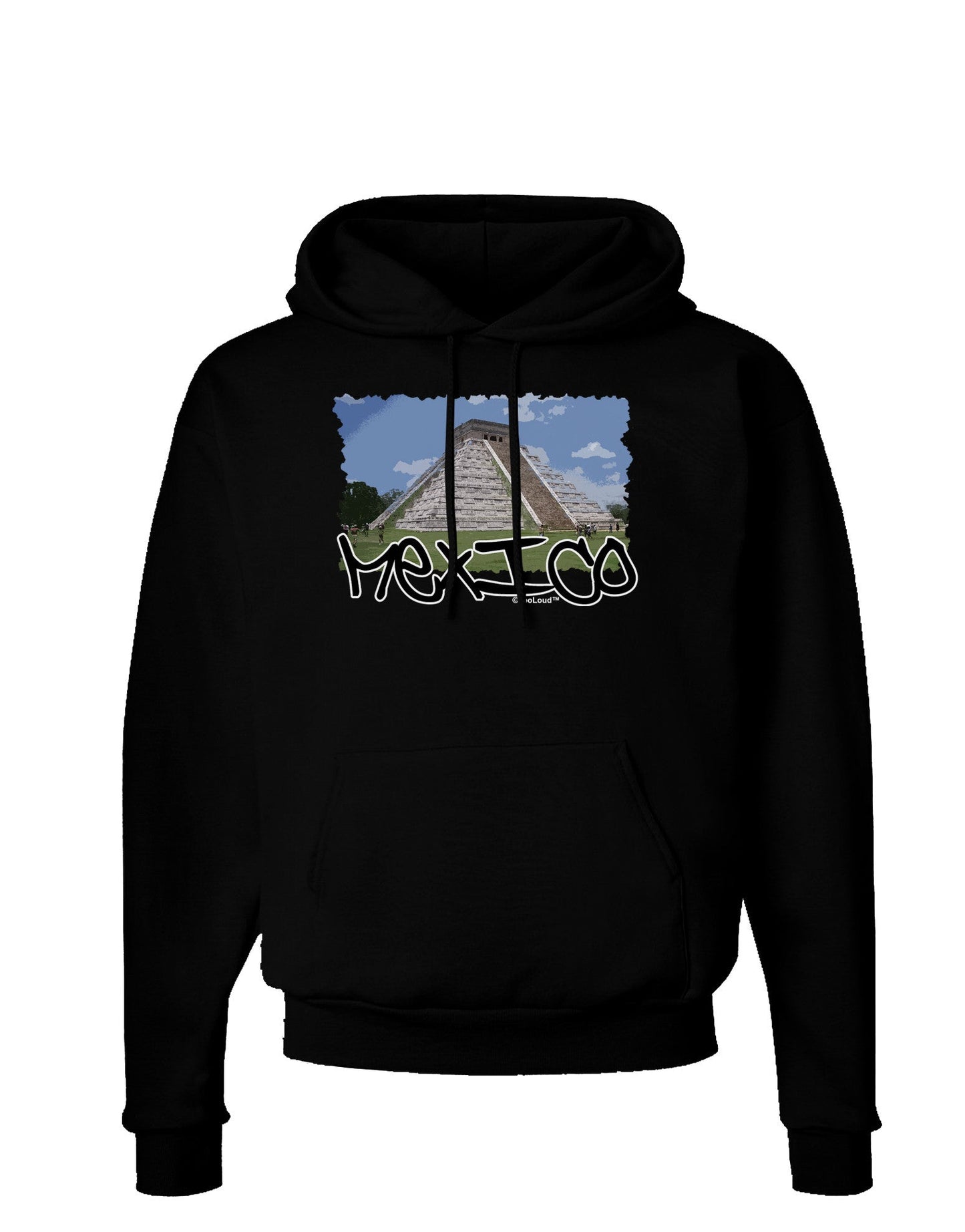 Mexico - Mayan Temple Cut-out Dark Hoodie Sweatshirt-Hoodie-TooLoud-Black-Small-Davson Sales