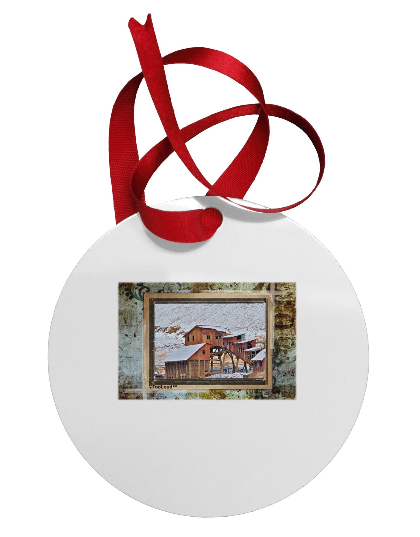 Mine Scene Colorado Circular Metal Ornament by TooLoud-Ornament-TooLoud-White-Davson Sales