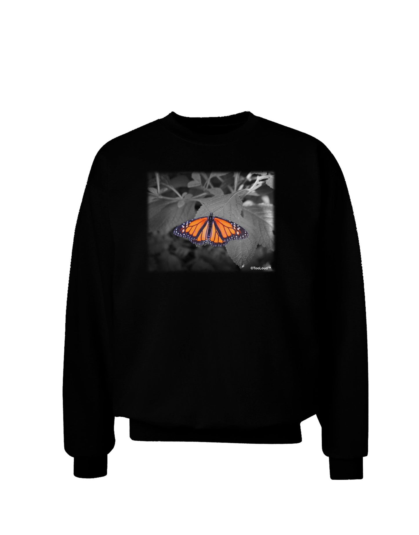 Monarch Butterfly Photo Adult Dark Sweatshirt-Sweatshirts-TooLoud-Black-Small-Davson Sales